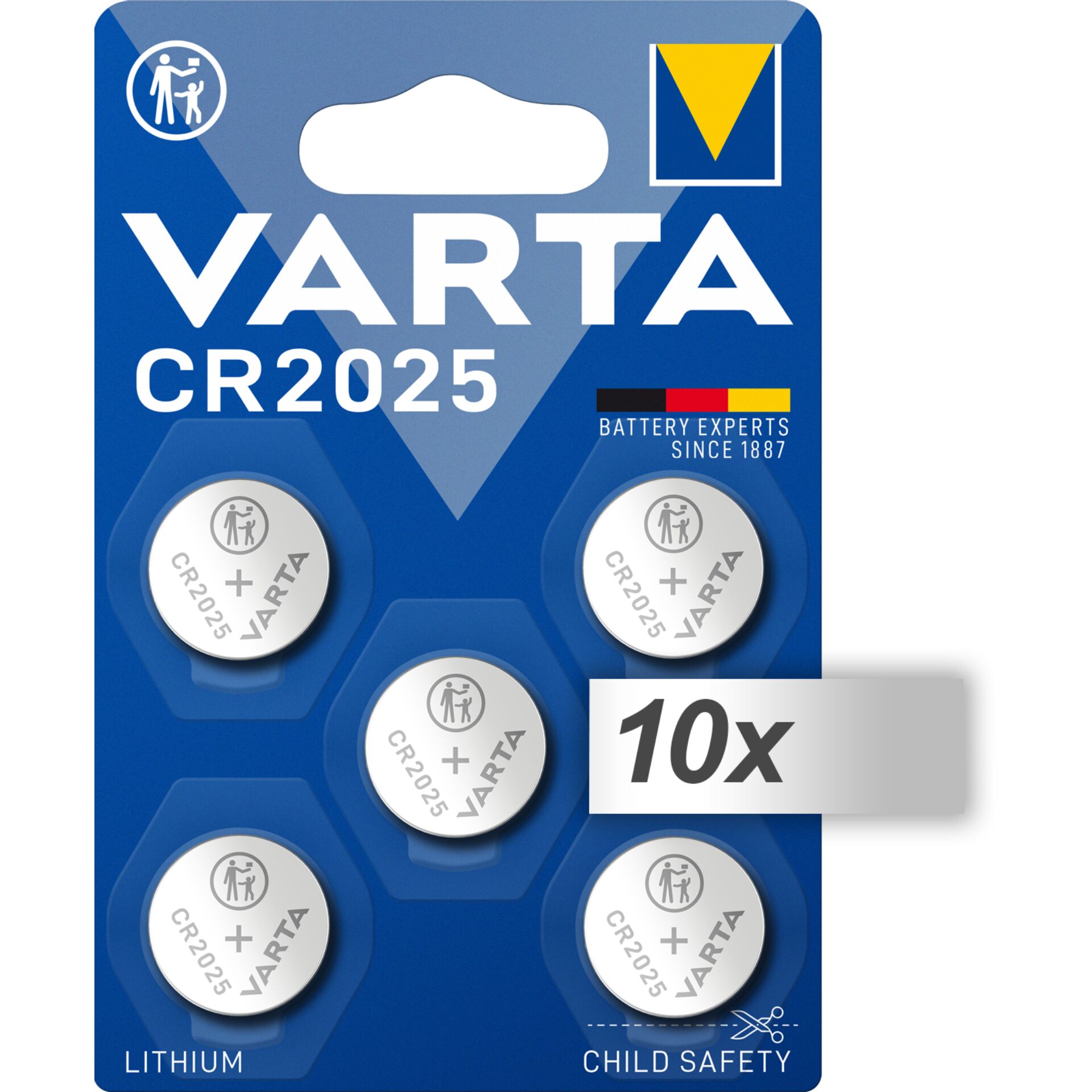 10x5 Varta electronic CR 2025  Lithium Knopfzelle 06025 101 415
