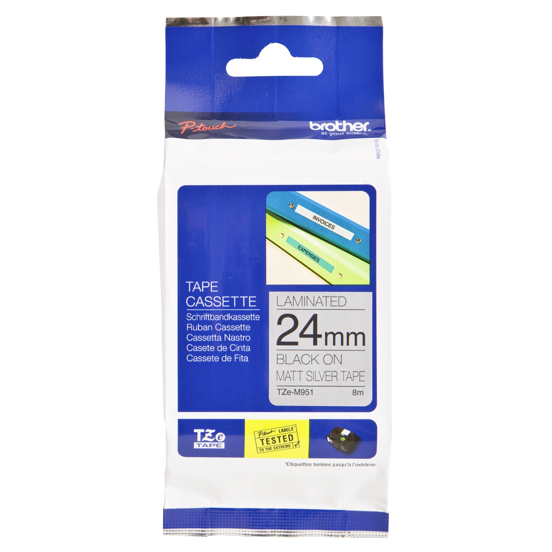 Brother Schriftbandkassette  TZE-M951 silber/schwarz 24 mm