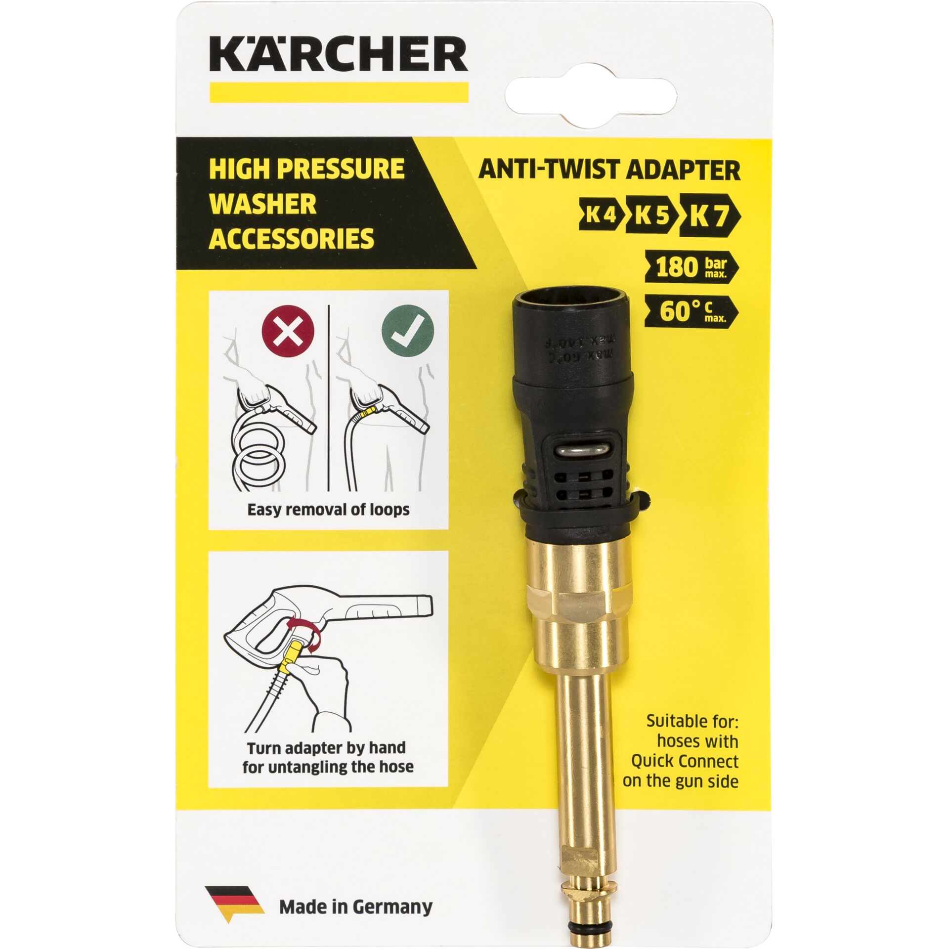 Adapter, Elektronik, Stecker, Adapter, Elektronik, Stecker, HPW, Adaptor, Anti-twist, Brass, Kärcher