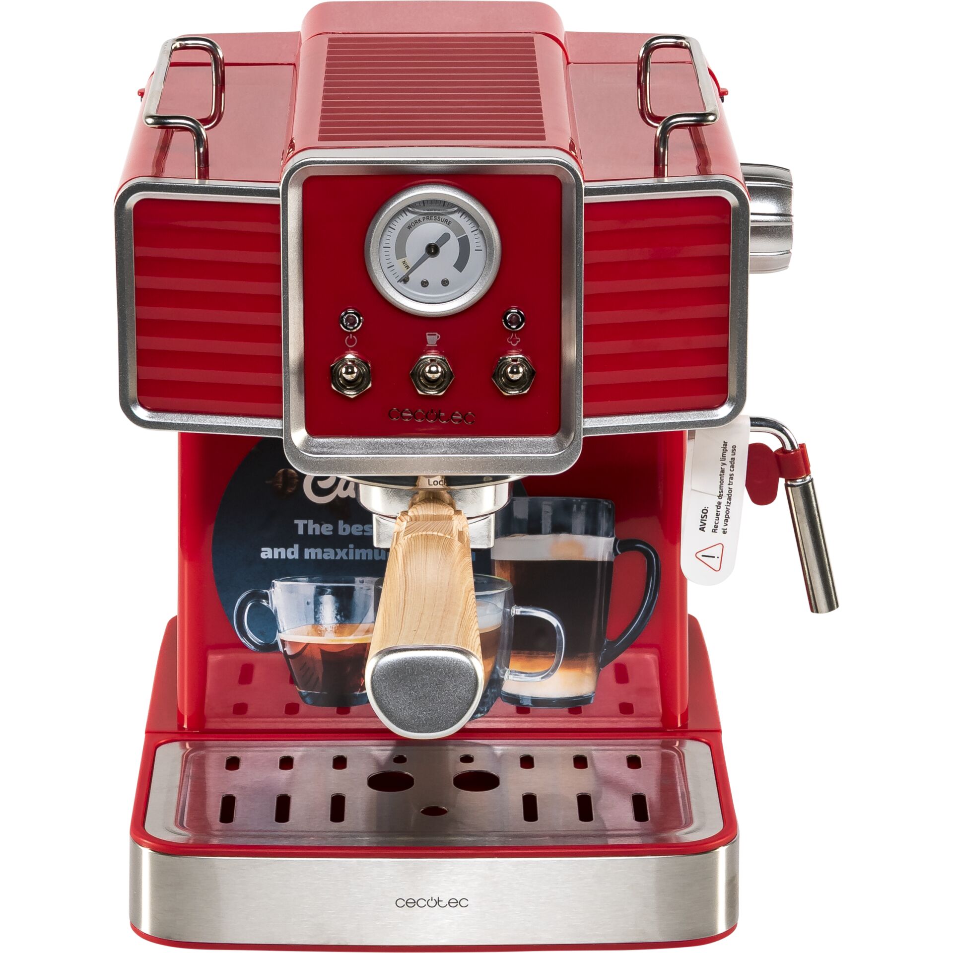 Espressomachine, Kaffeemaschine, Rot, Metall, Breitkopf-Design