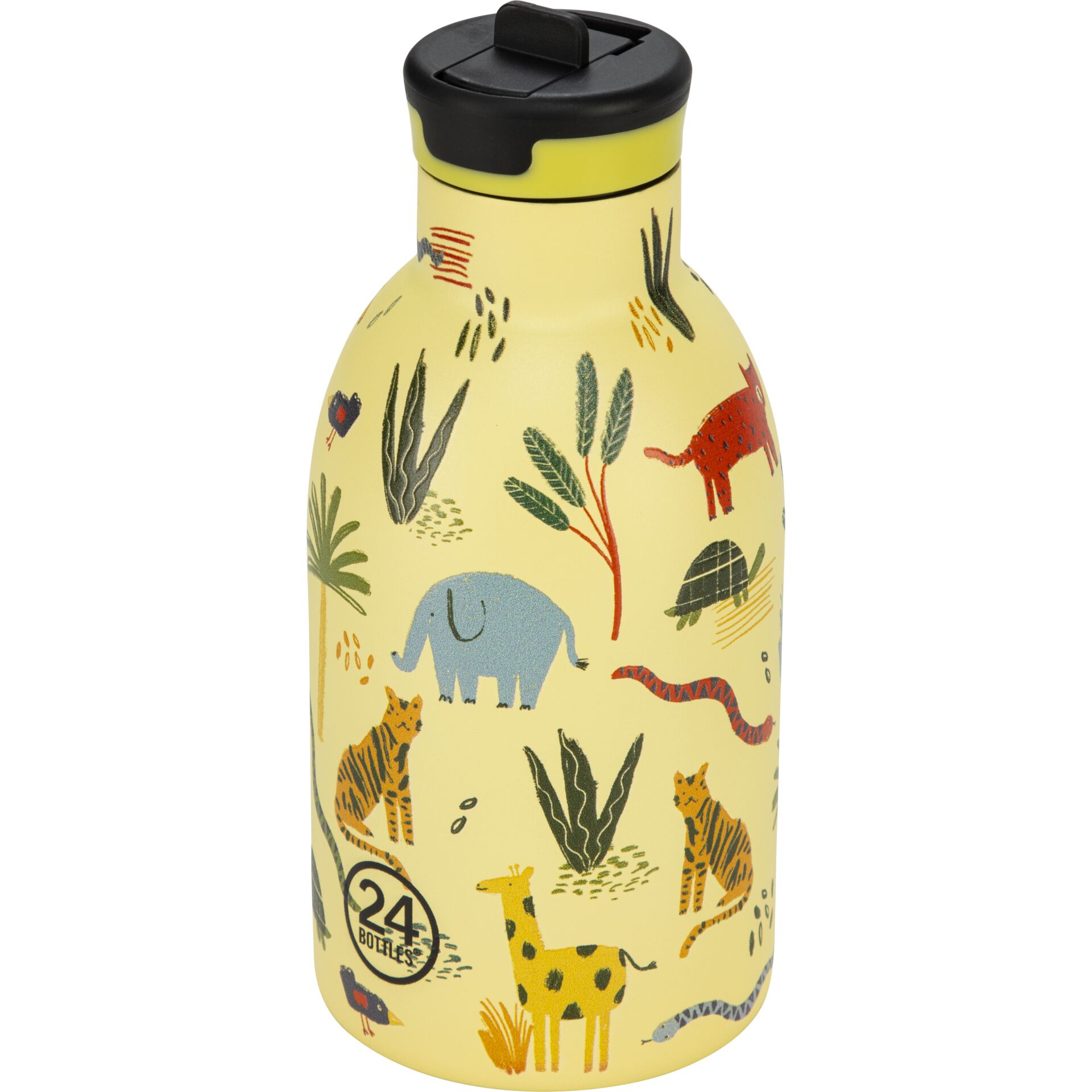 Trinkflasche, Aluminium, Gelb, Tiermuster, 24 Flaschen