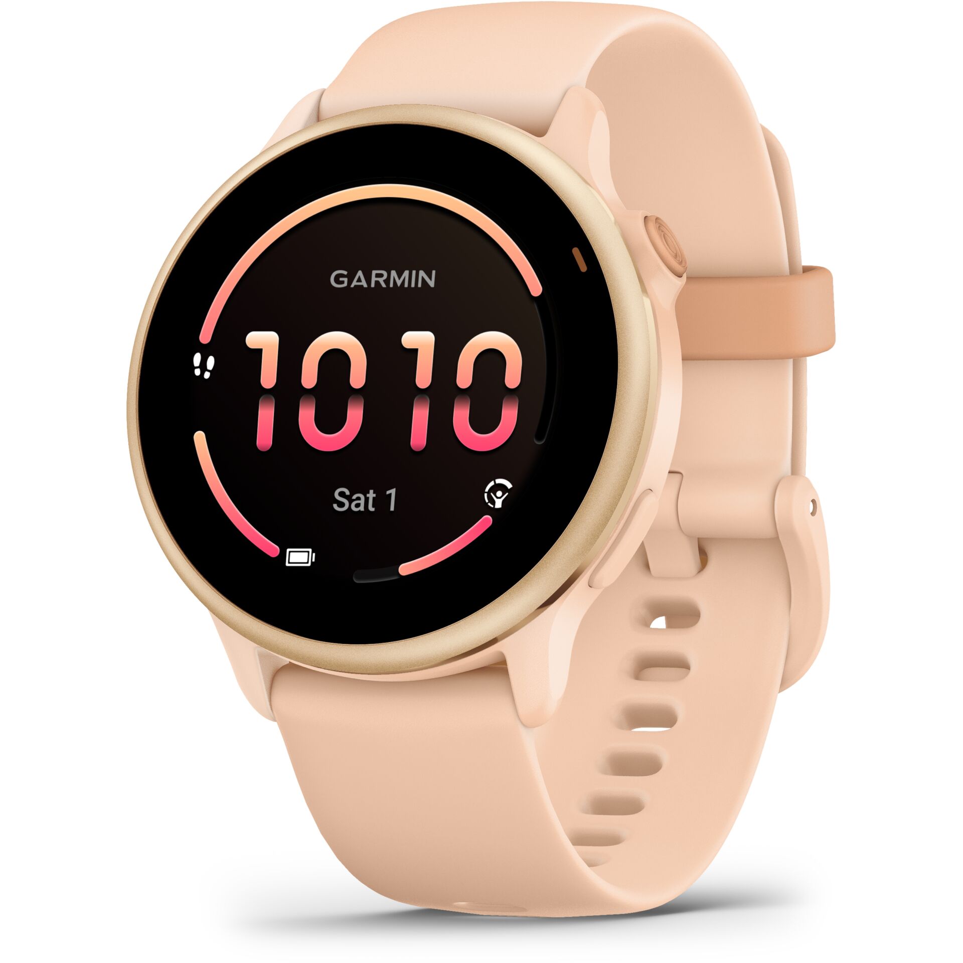 smartwatch, peach, digital, round, fitness
