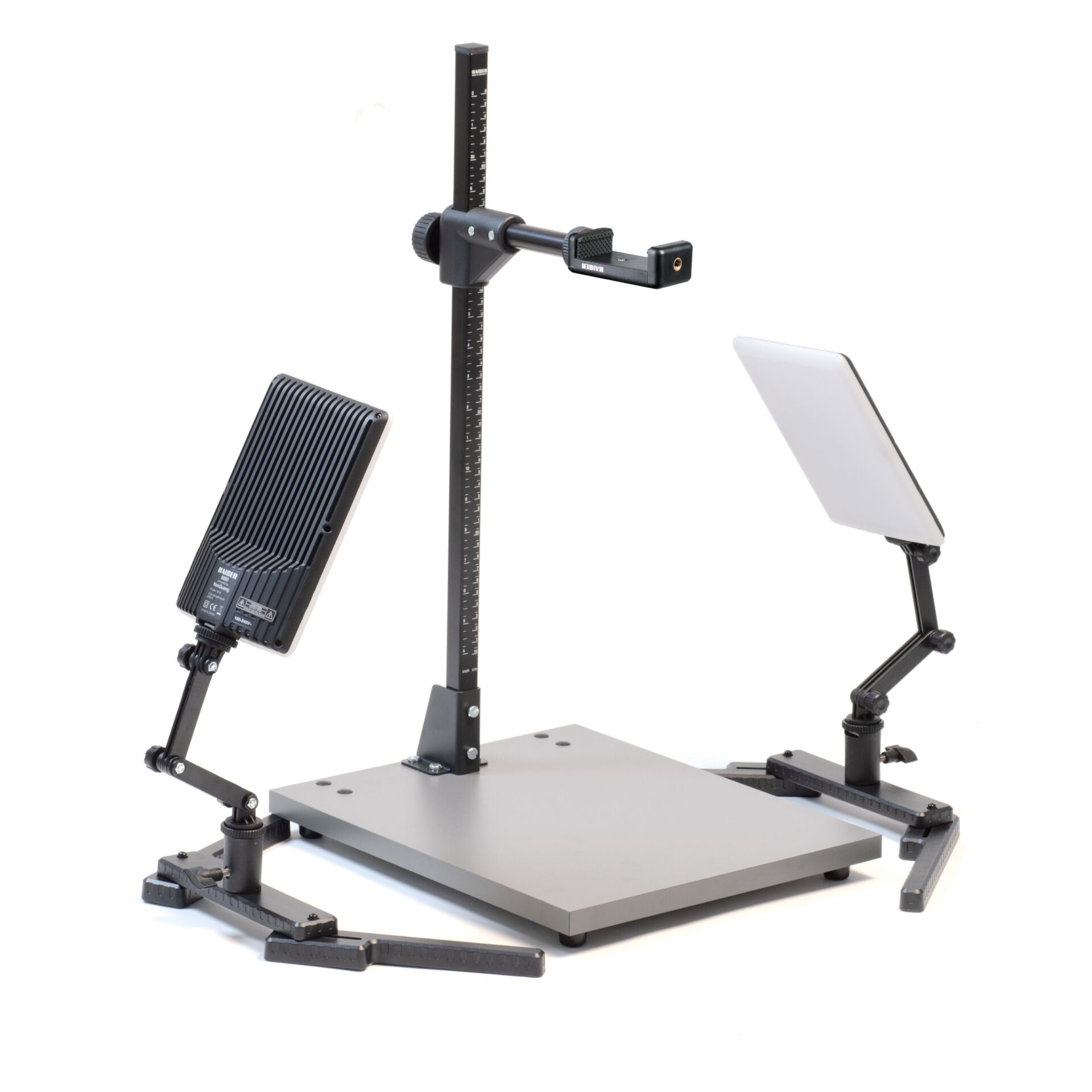 Arbeitsstation, Beleuchtungsstativ, verstellbar, Klemmhalter, Tablet-Halter