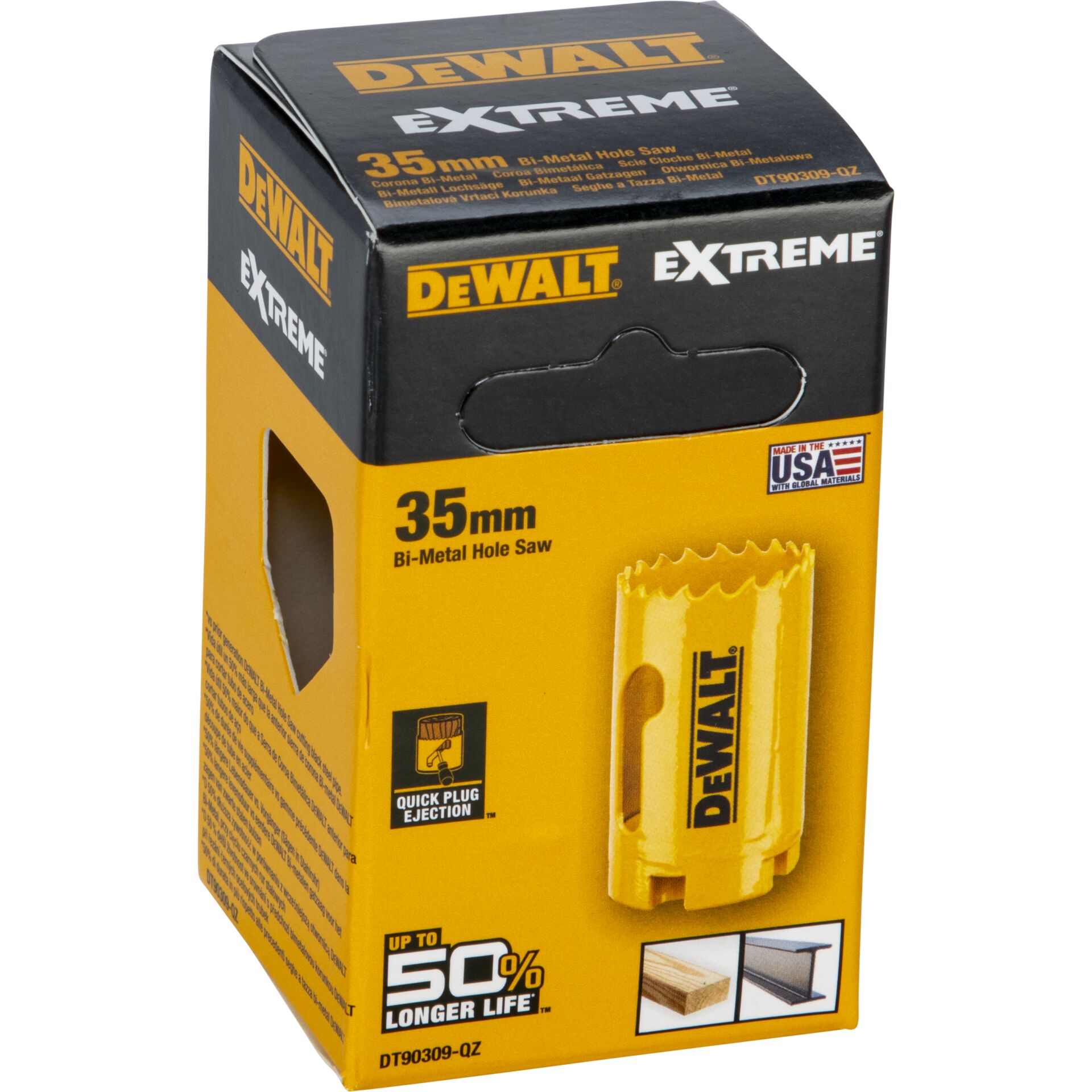 35mm, Bi-Metal, Bohrkronen, Gelb, DeWalt