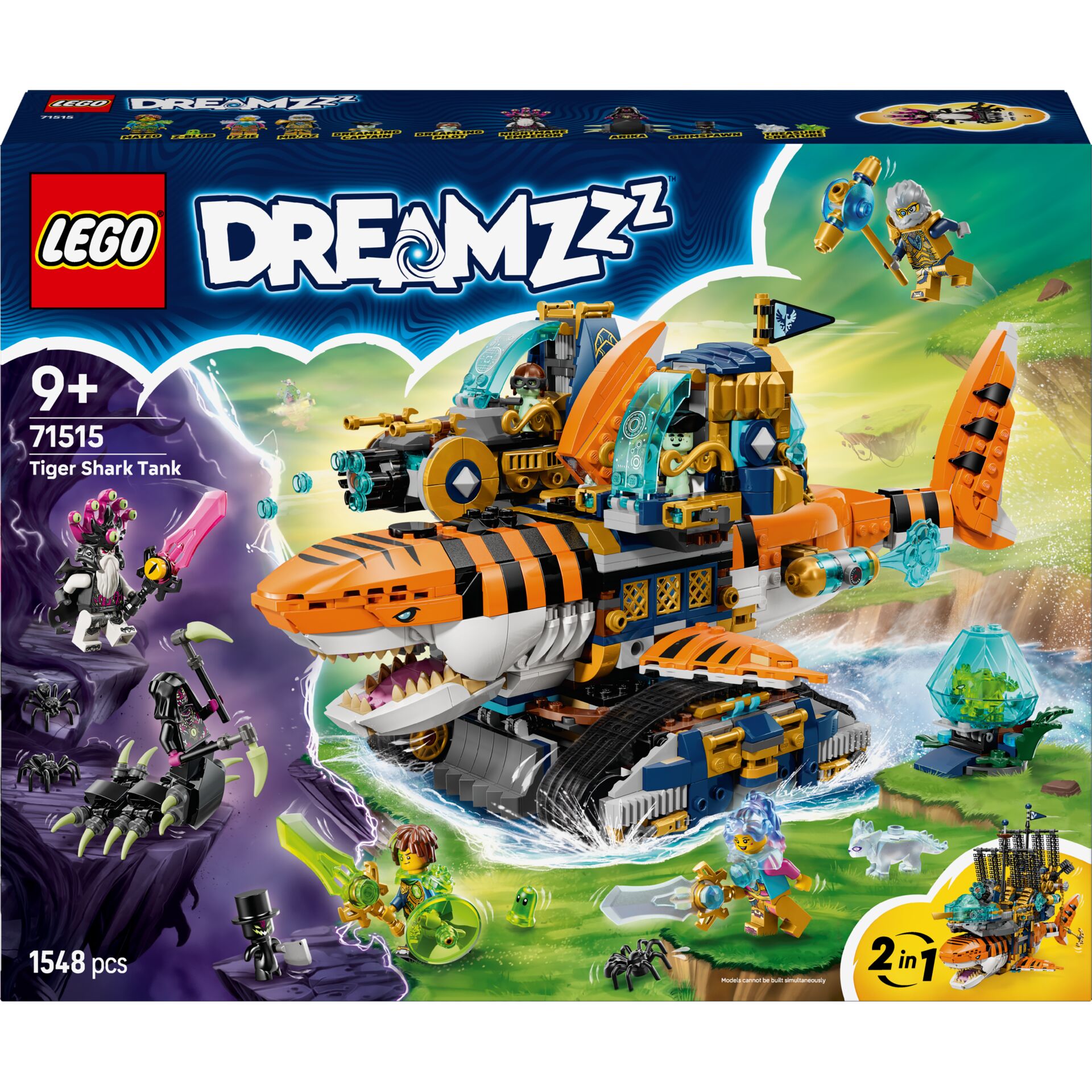 Lego, Dreamzz, Tiger Shark Tank, Konstruktionsspielzeug, Bauset, 2-in-1, 1548 Teile