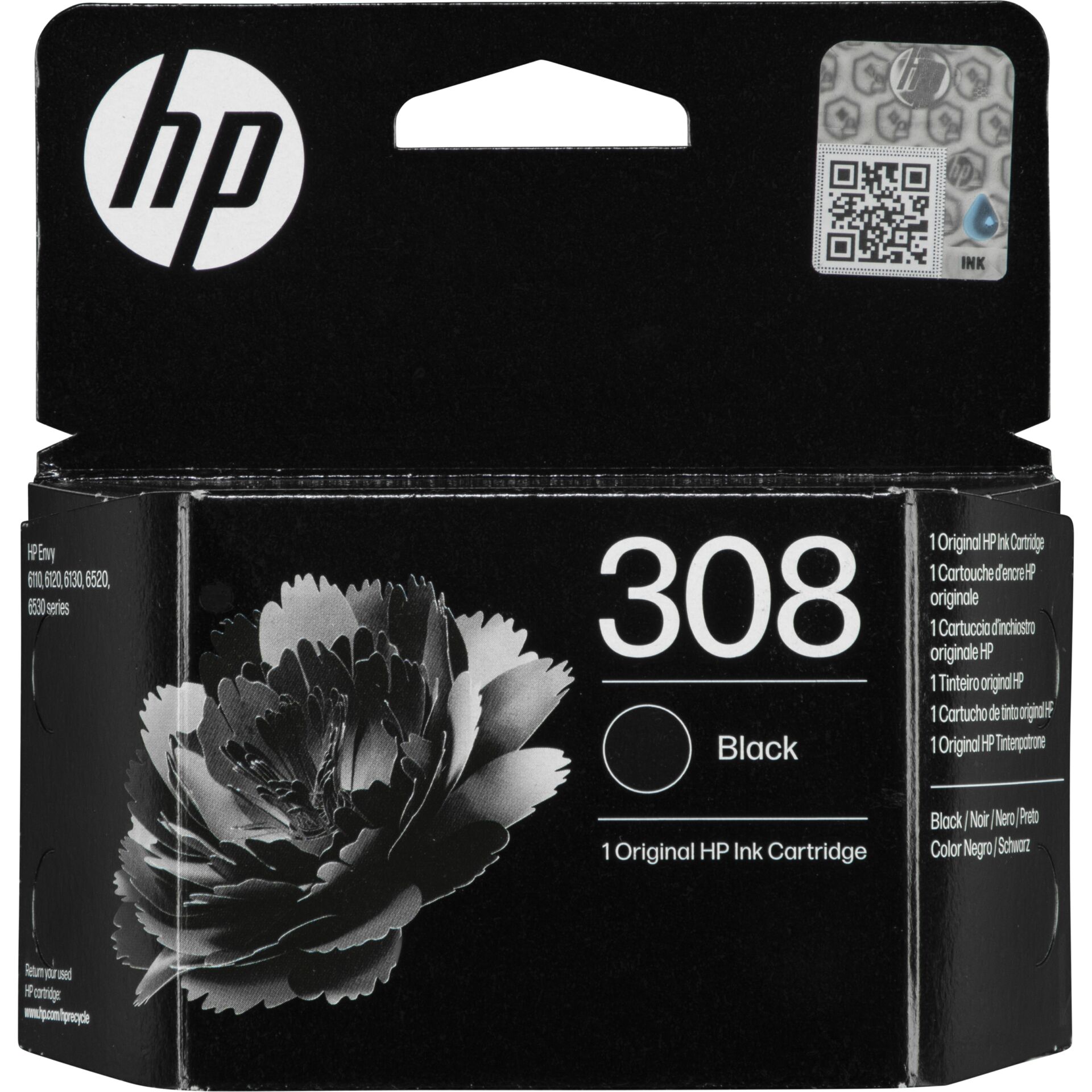 HP, Tintenpatrone, Schwarz, 308, Original