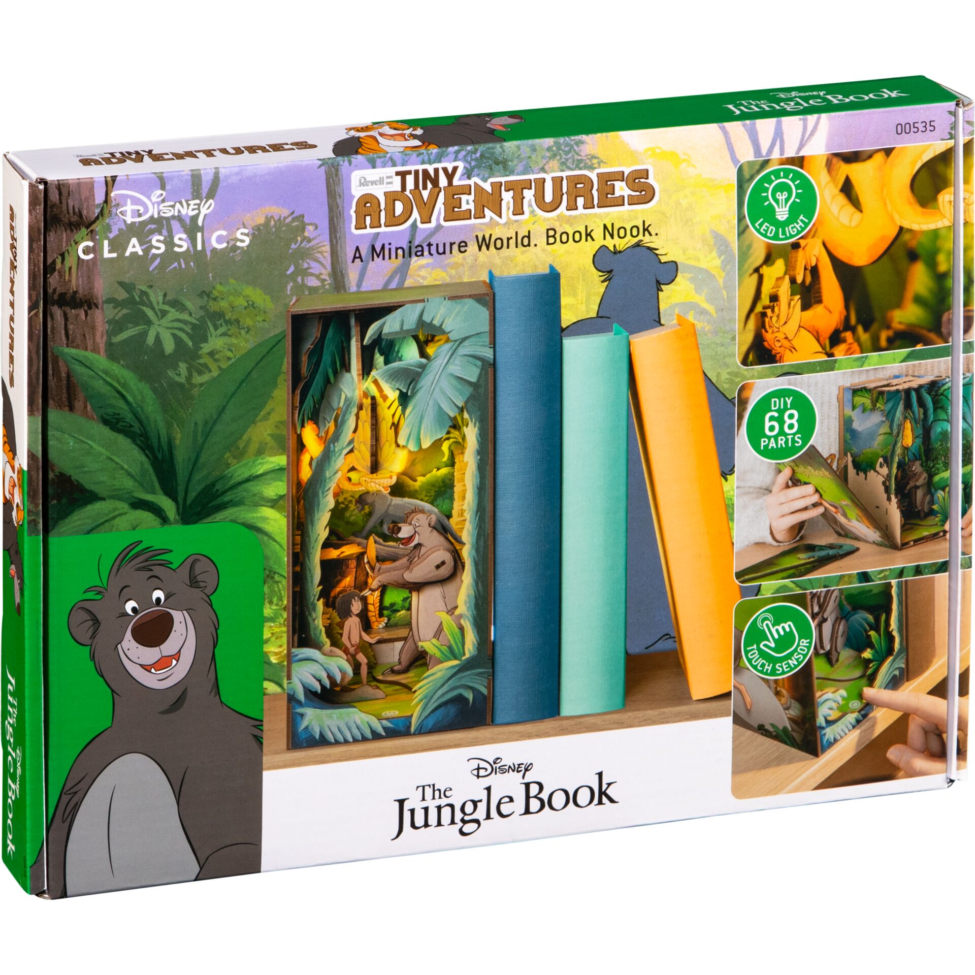 Dschungelbuch, Miniaturwelt, Buch-Nook, LED-Licht, DIY-Teile