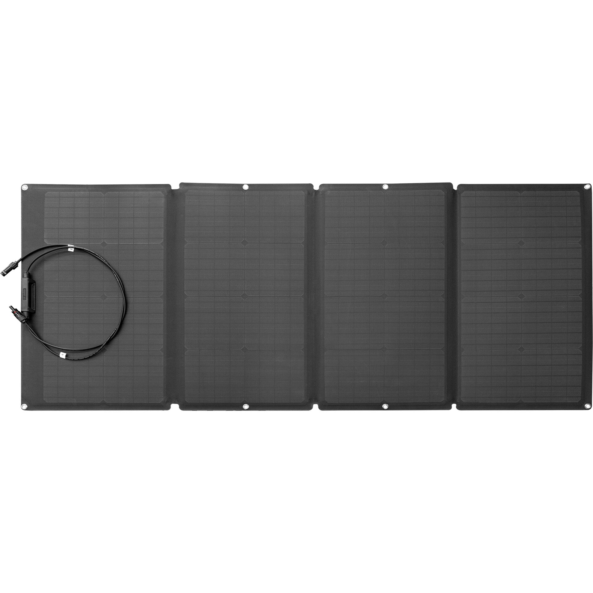 faltbares Solarpanel, Solar-Ladegerät, vier Module, schwarz, Anschlusskabel