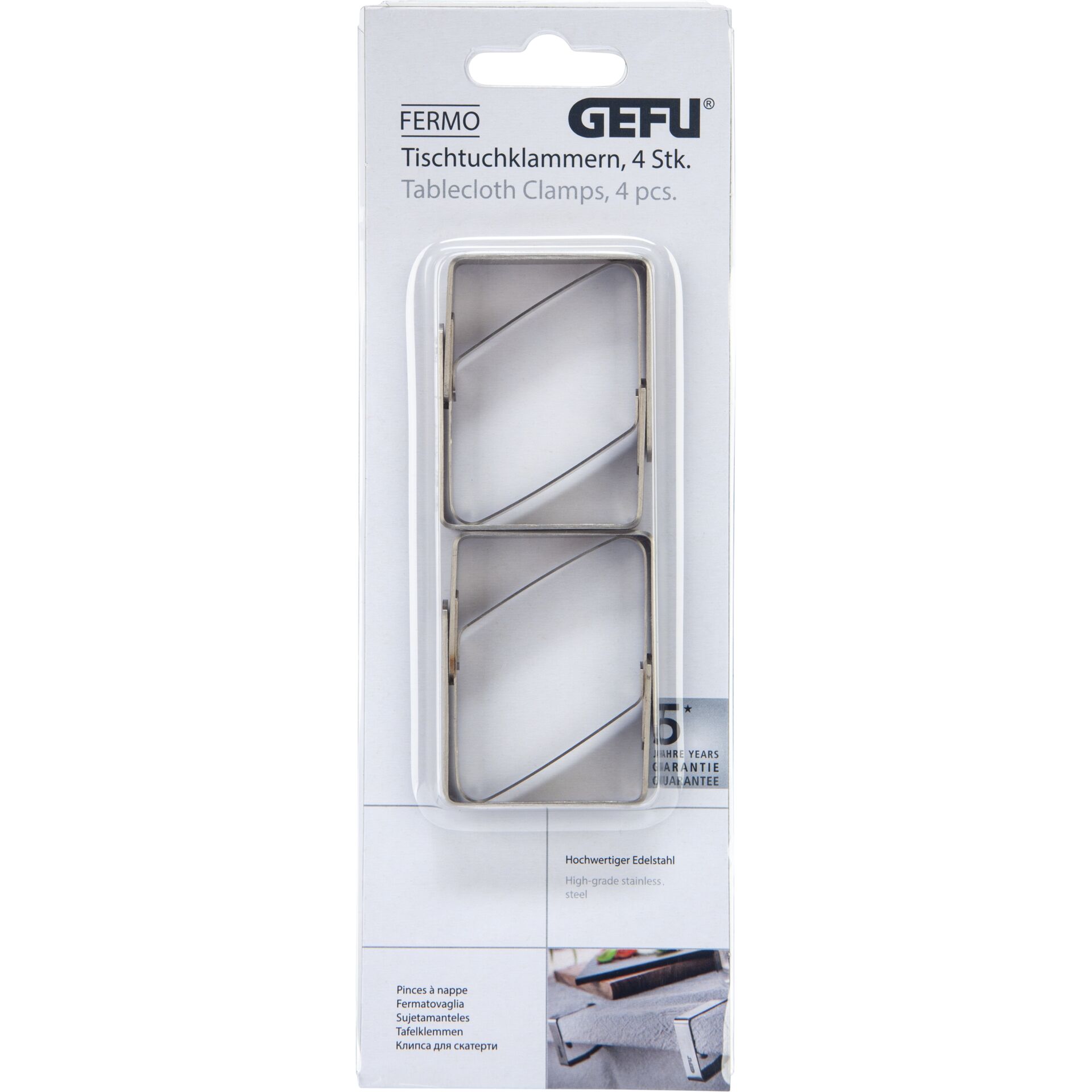 Gefu Tischtuchklammern 4 Stück  Inox
