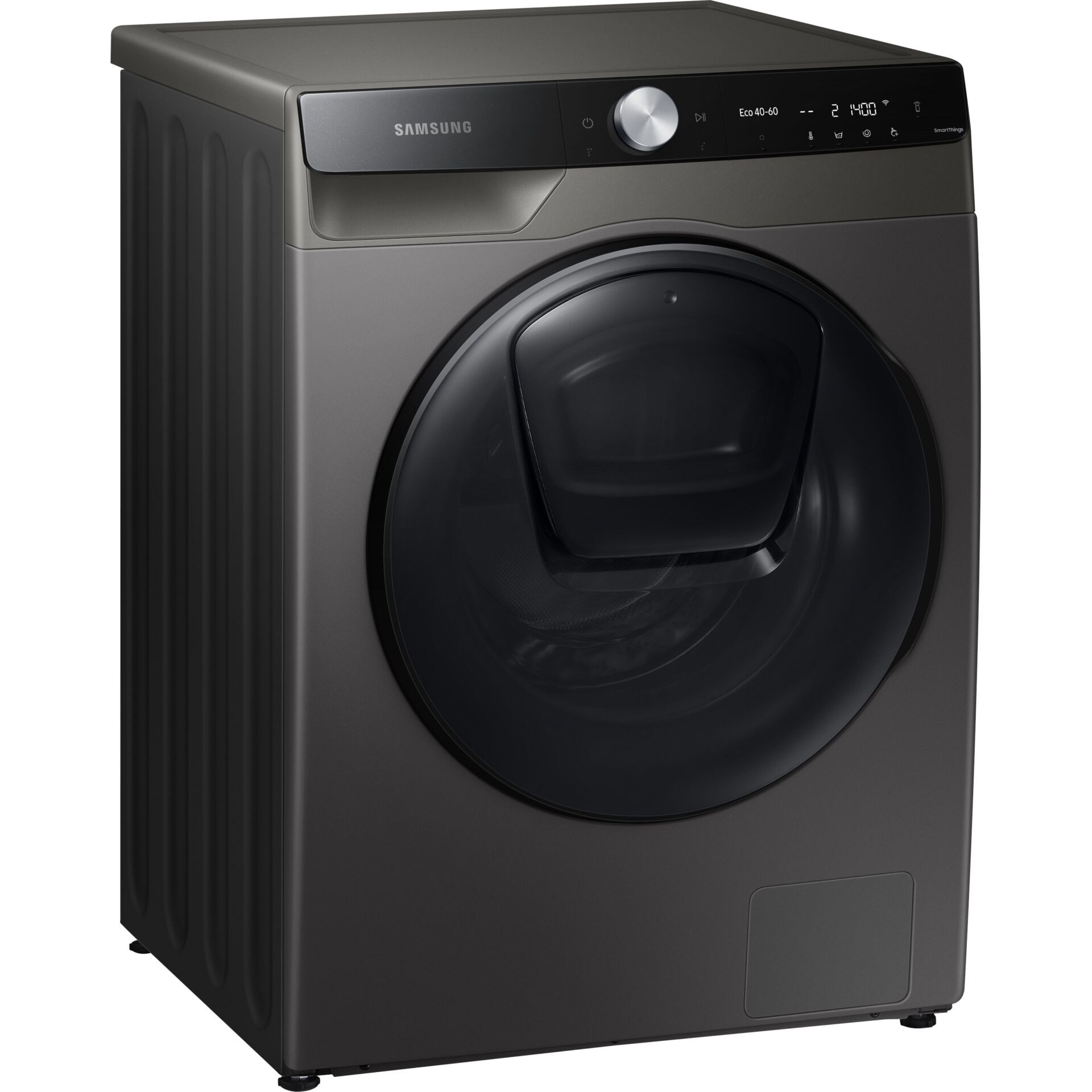 Waschmaschine, Frontlader, Großes Gerät, Schwarz/Grau, Trommelkapazität