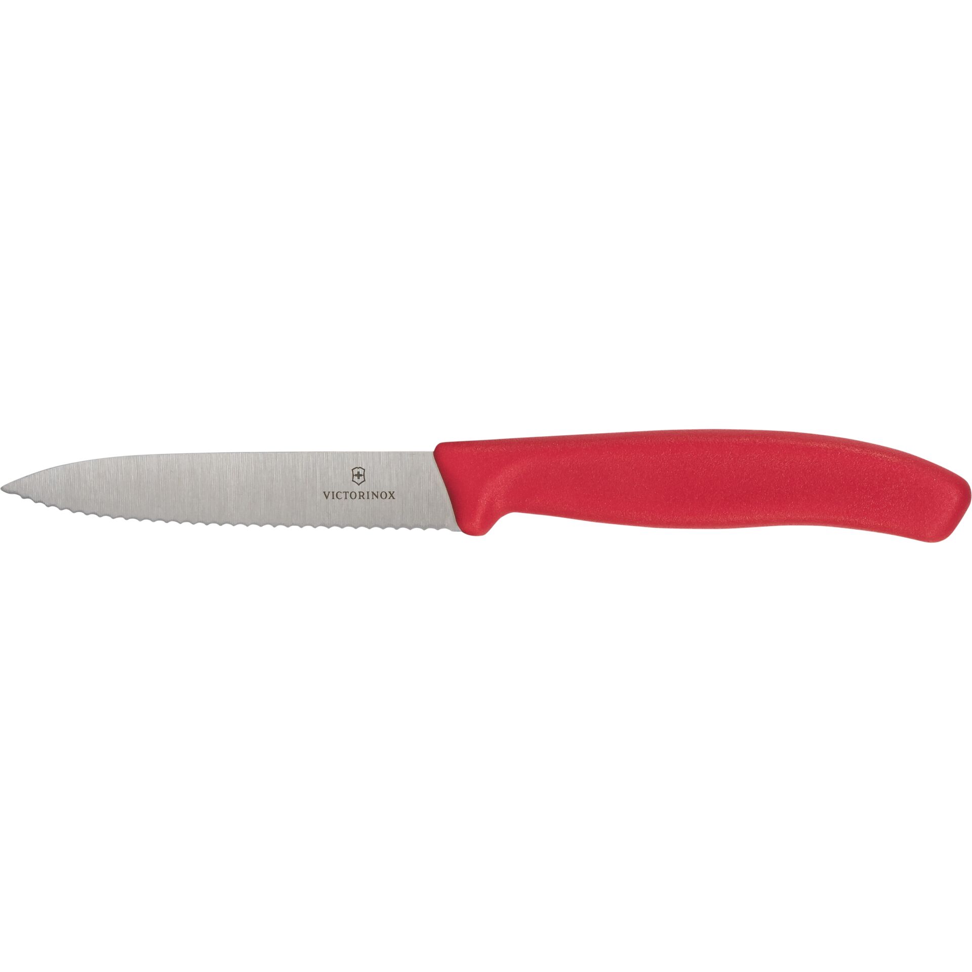 messer, küchenmesser, gezackt, roter griff, Victorinox