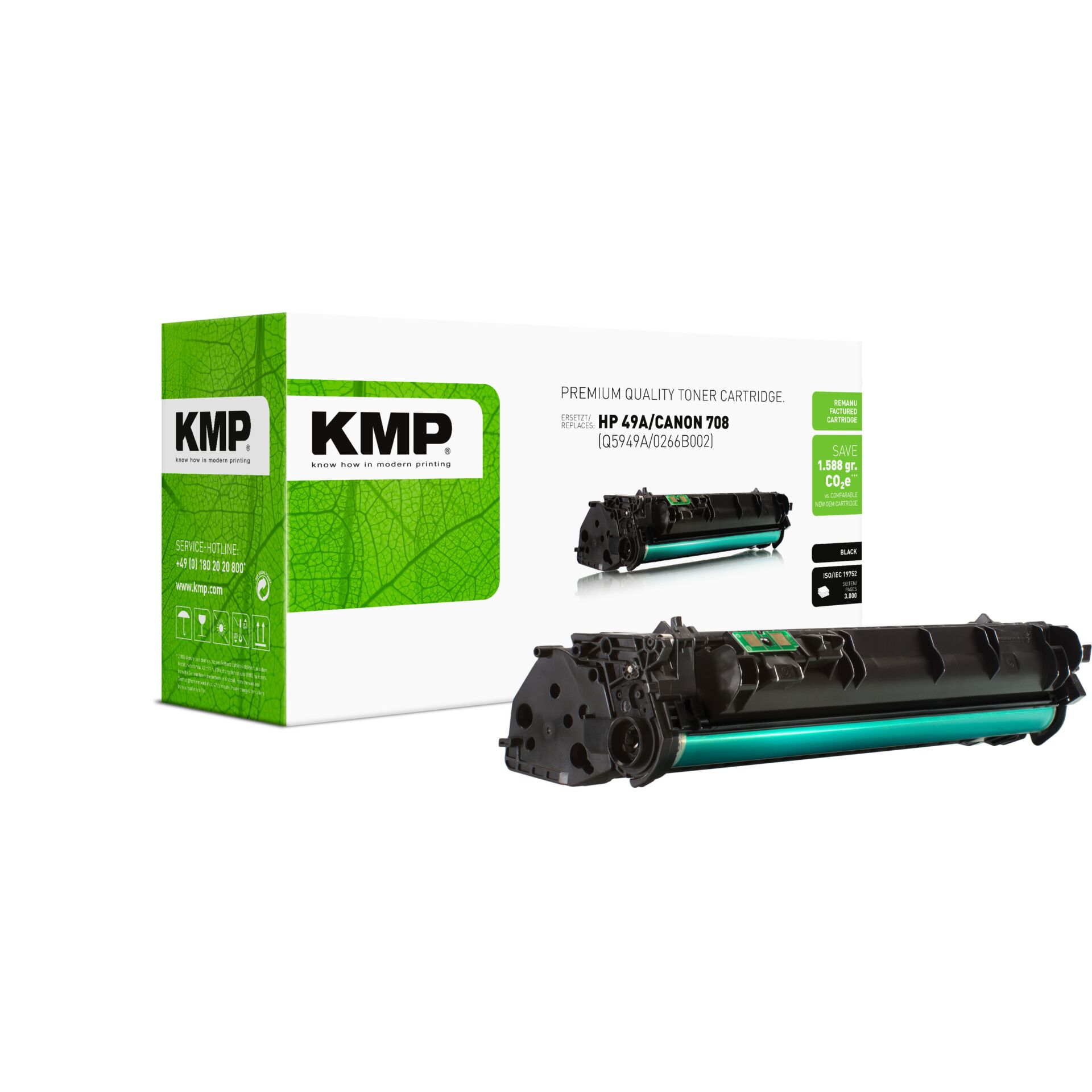 Maschine, Tonerpatrone, HP 49A/Canon 708, Grüne Verpackung, Druckerzubehör, Schwarze Patrone