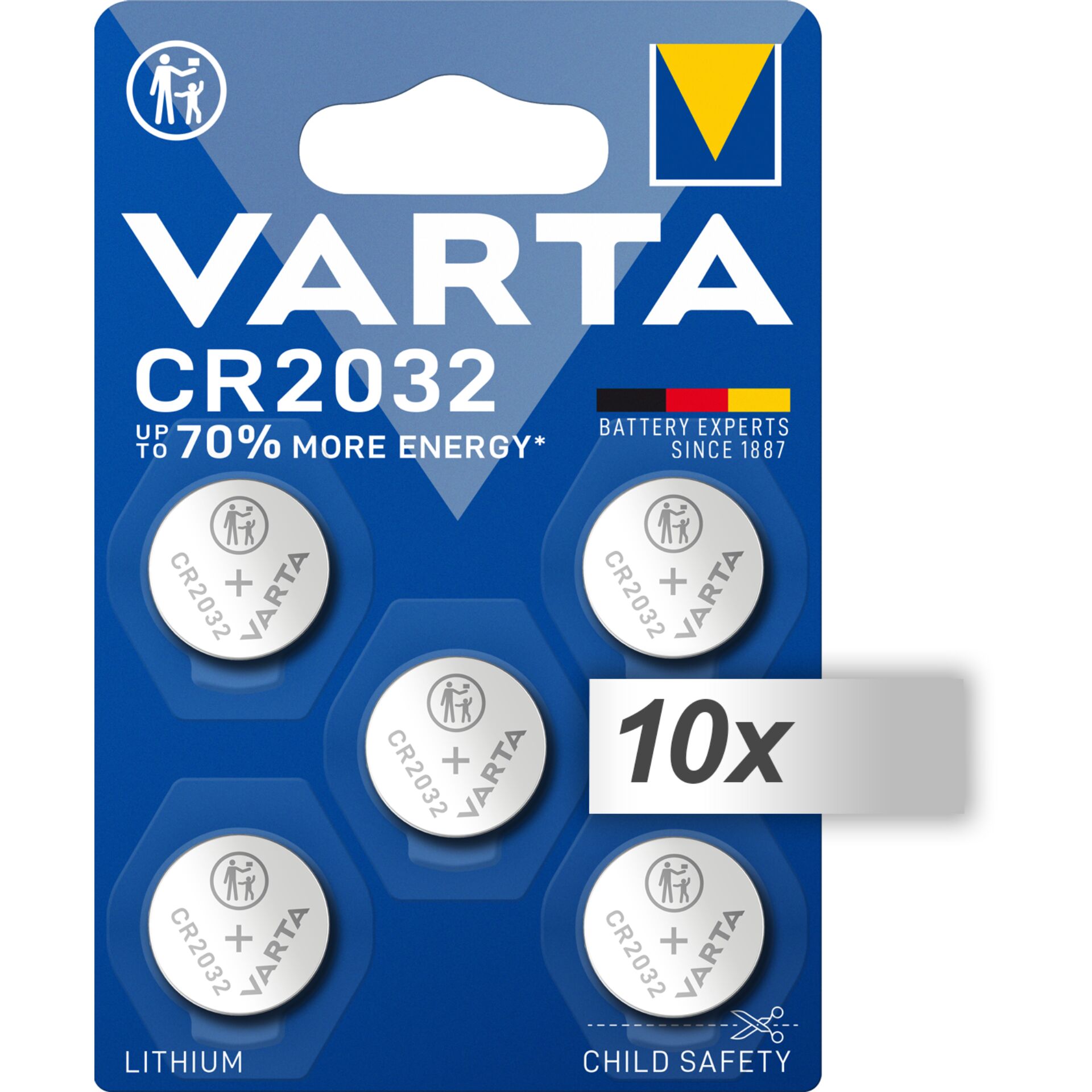 10x5 Varta electronic CR 2032  Lithium Knopfzelle 06032 101 415