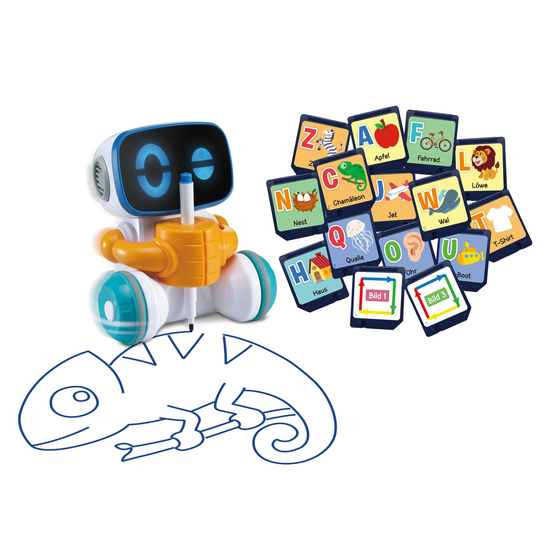 Robot, Lernspiel, Alphabet, Buchstaben, Spielset