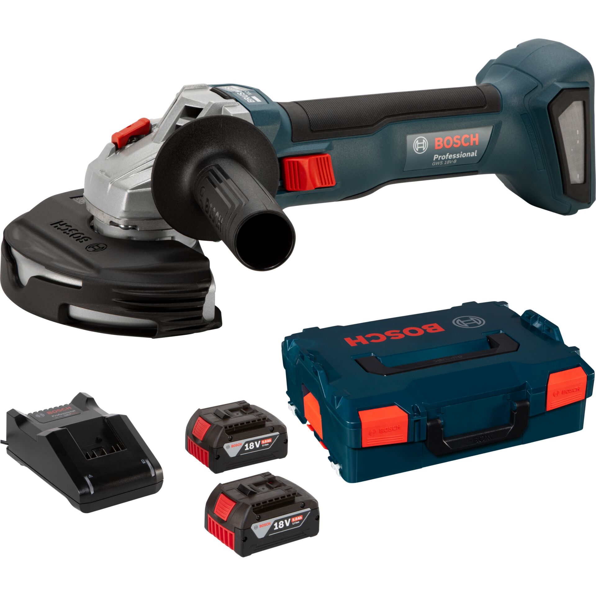 Akku-Schleifer, Winkelschleifer, Batterie 18V, Ladegerät, Bosch Professional