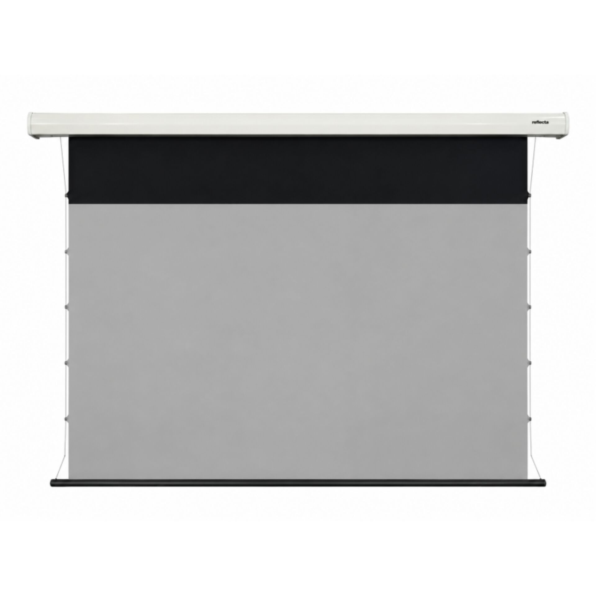 Bildschirmprojektor, Rollscreen, schwarzer Oberrand, graues Tuch, herunterziehbarer Mechanismus