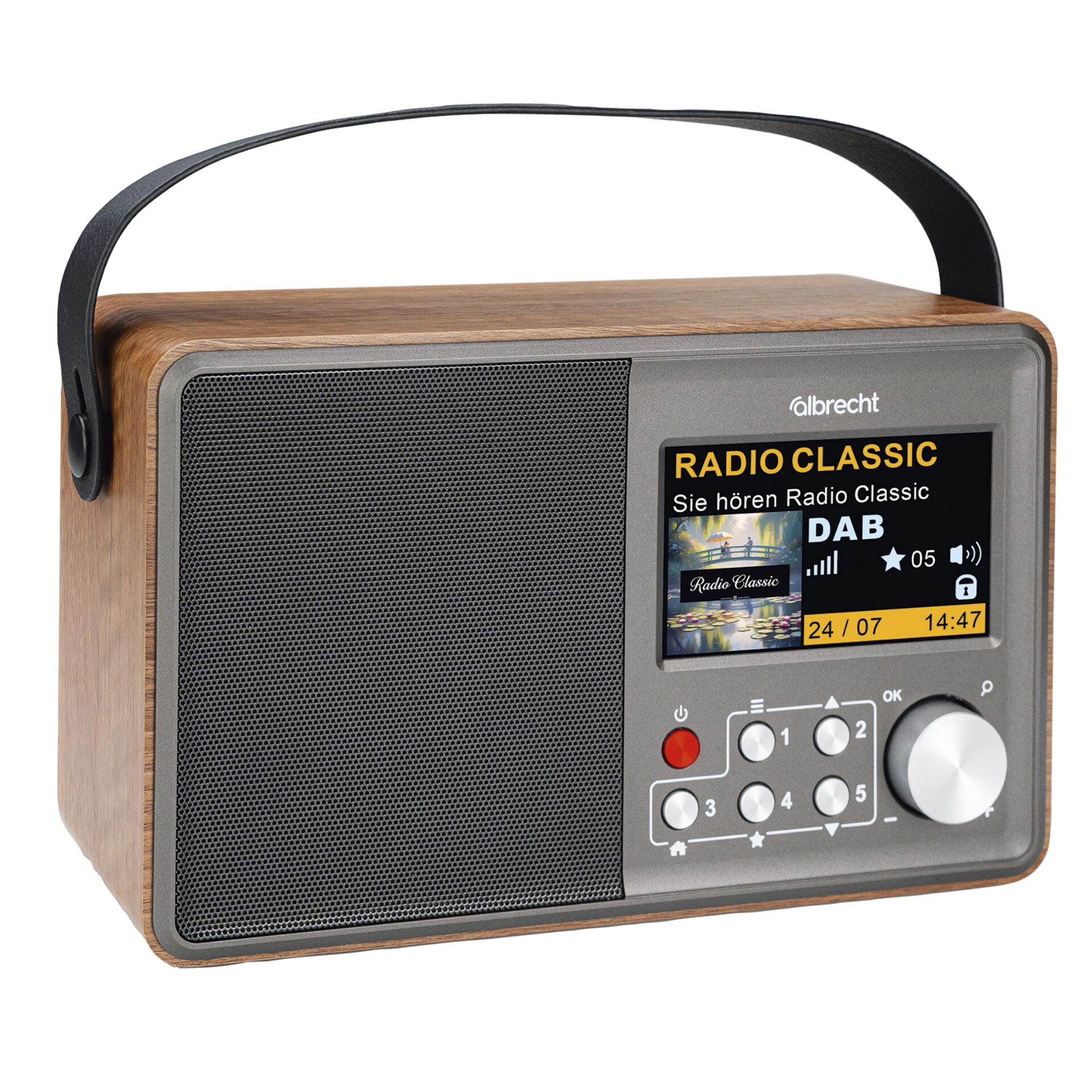 Radiowecker, Holzgehäuse, DAB+, AM/FM, Kleiner Lautsprecher