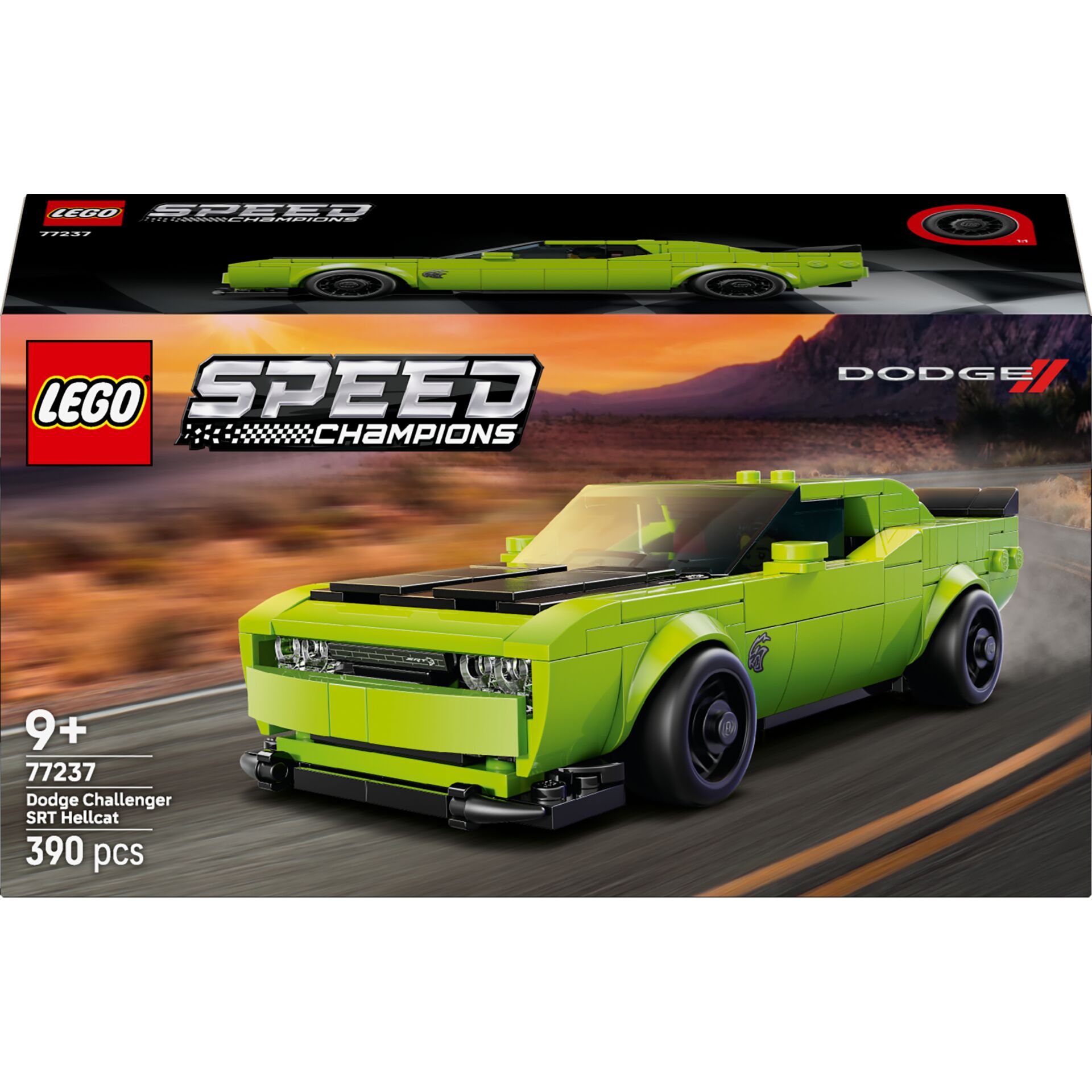 Lego, Speed Champions, Dodge Challenger, SRT Hellcat, Grünes Auto