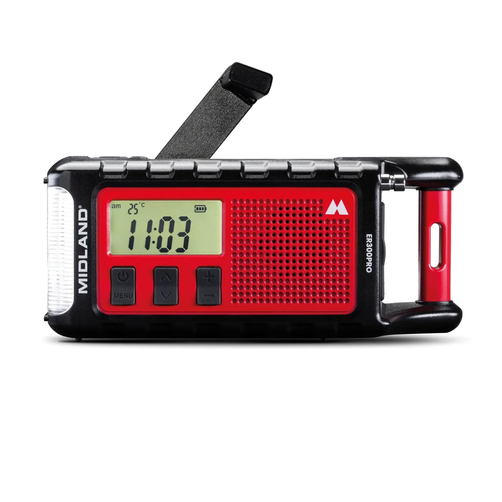 radio, portabel, digital, rot, lcd