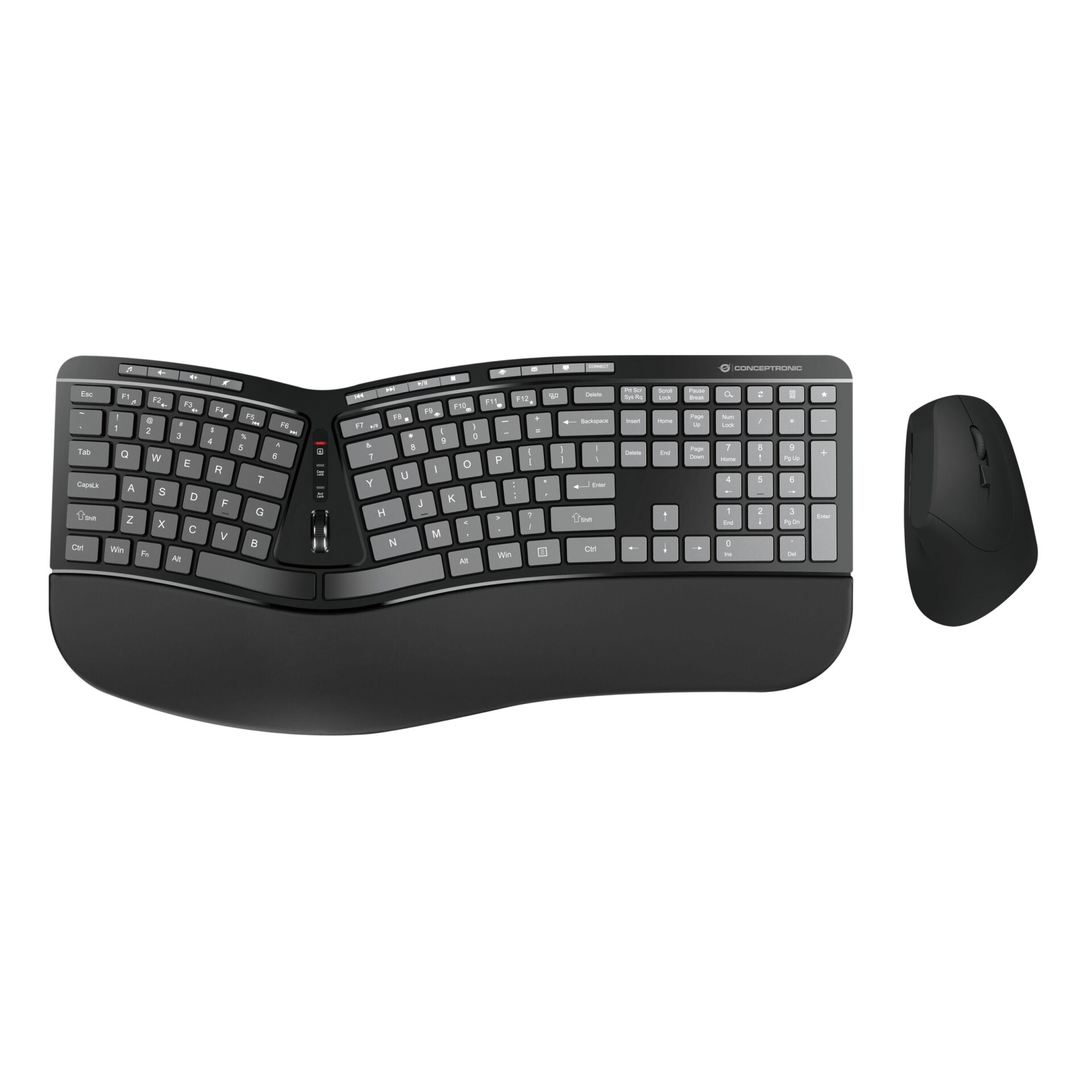 Tastatur, Kabelgebunden, QWERTZ, Schwarz, Handgelenkstütze