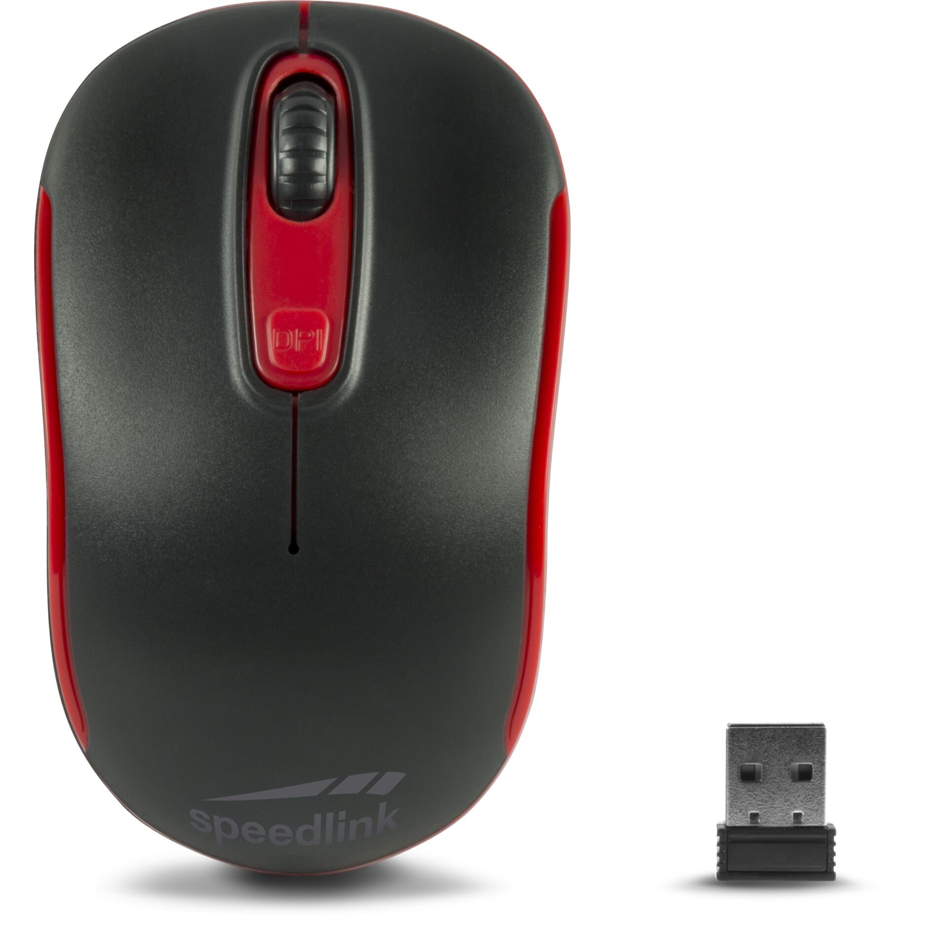 Maus, Kabellose Maus, USB-Maus, Rot-Schwarz, Scrollrad