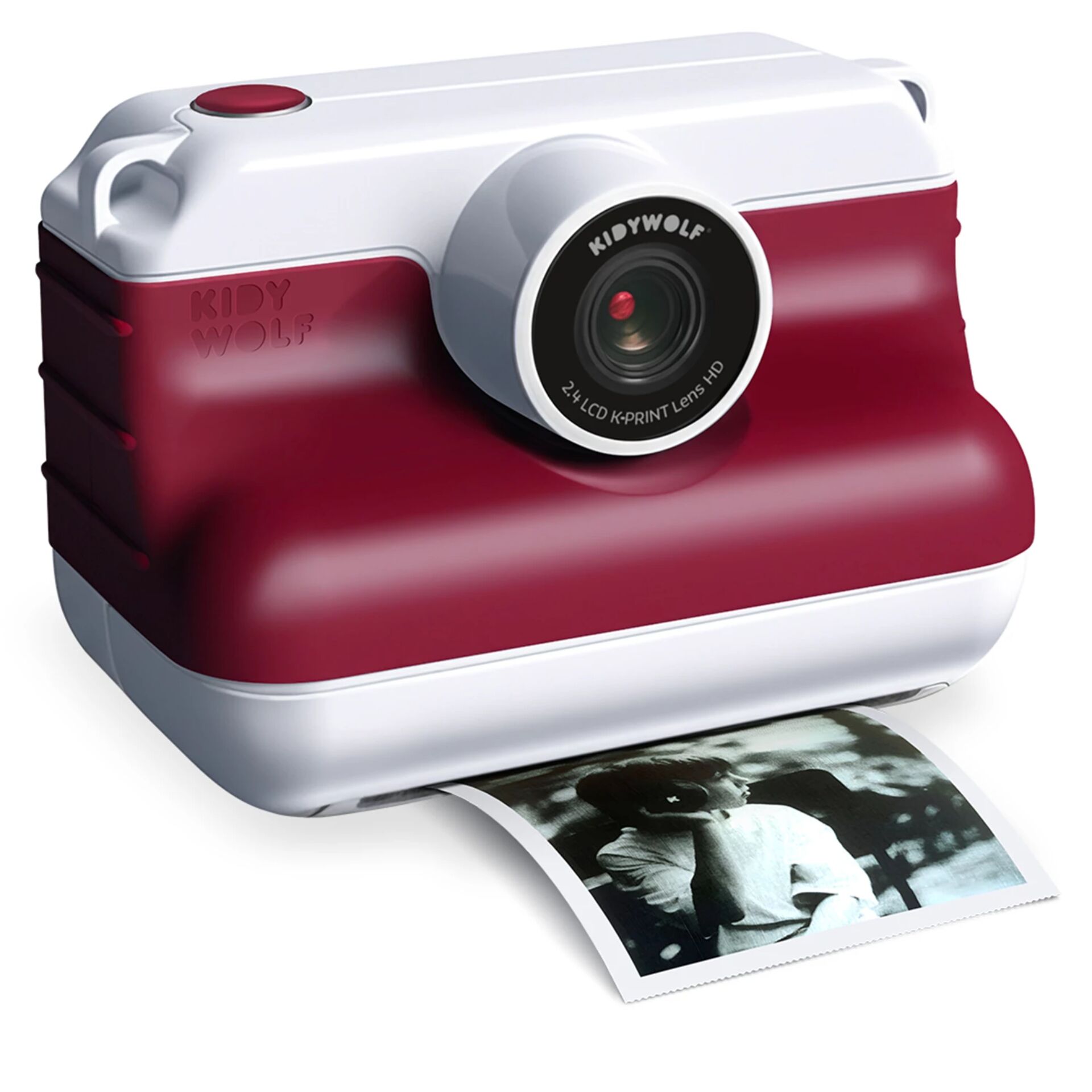 Kamera, Fotodrucker, Polaroid, Kinderkamera, Rot-weiß