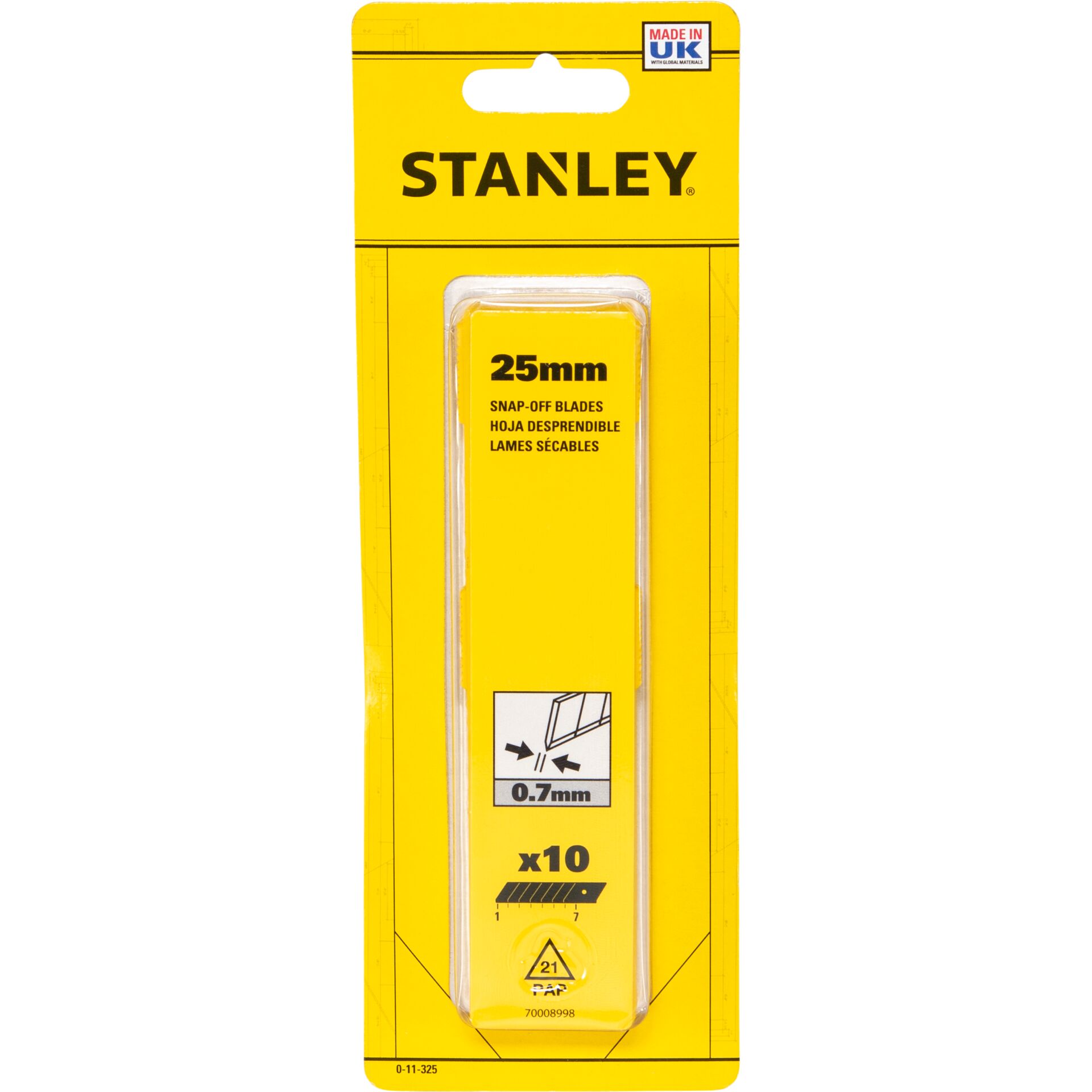 stahlmesser, flaterkantenschnitt, hakspitze, kantenschneide, stanley, Stanley, 25mm, Klingenscharfen, Werkzeug, 10er Pack