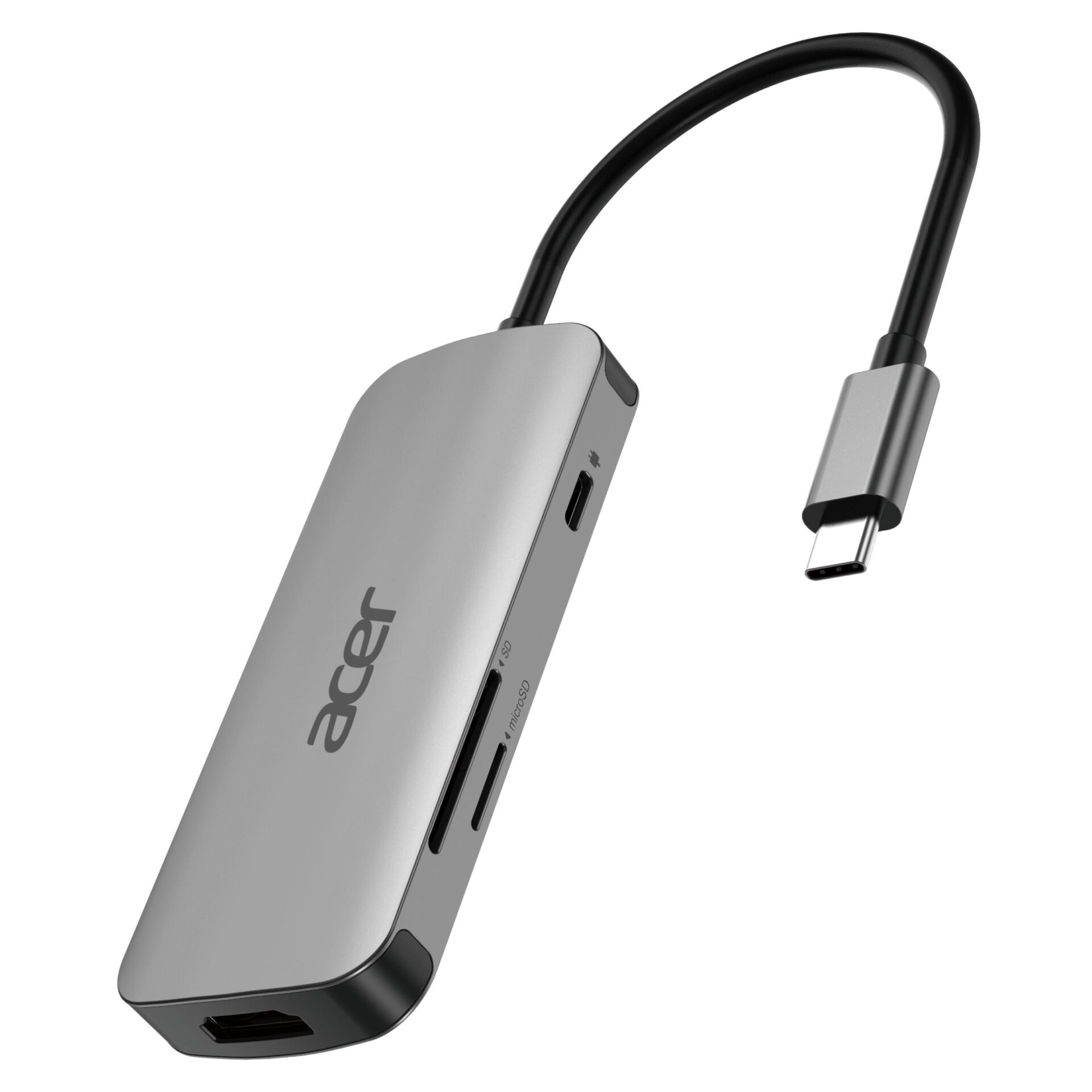 HDMI-Adapter, USB-C, SD-Karte, microSD, Aluminium