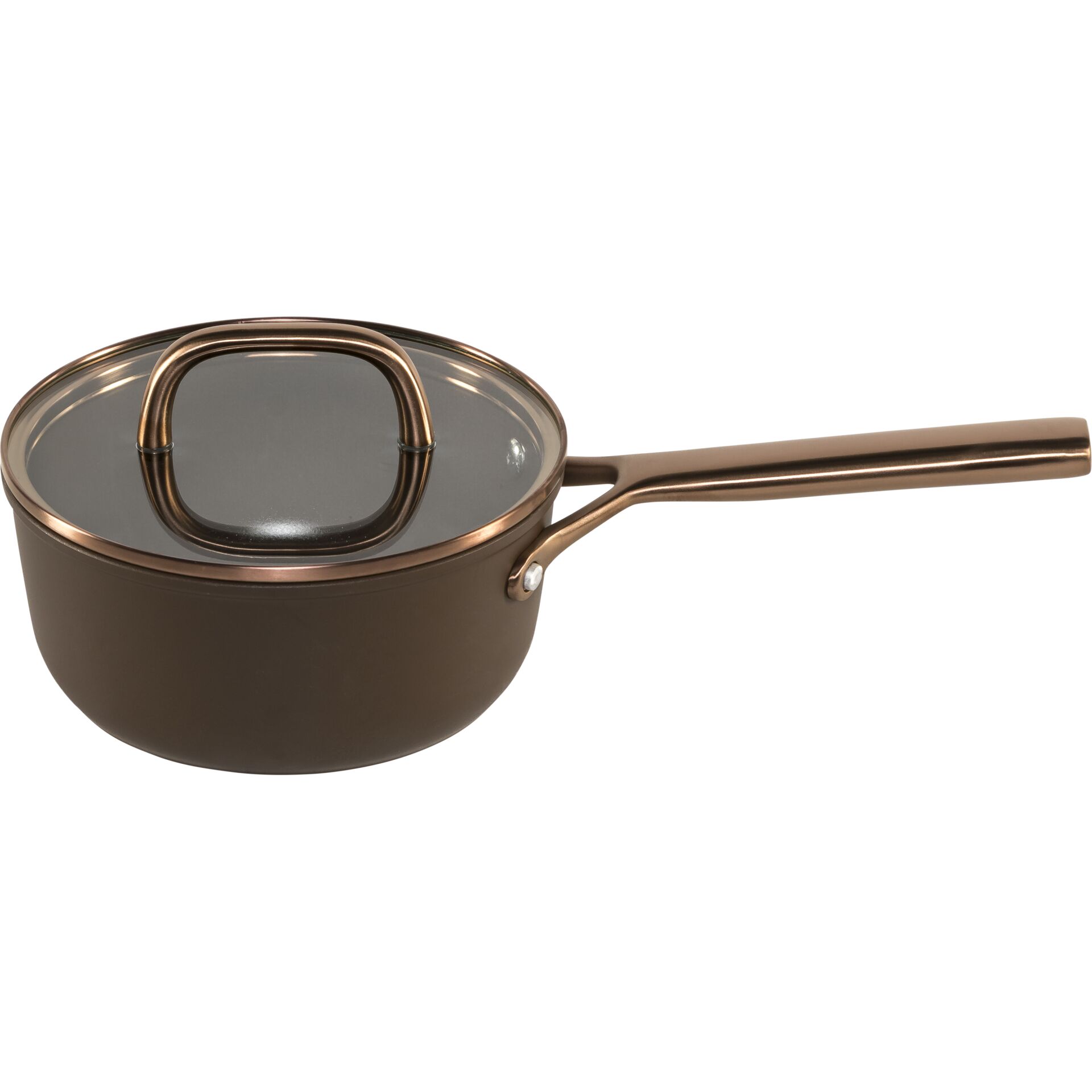 Kochtopf, Pfanne, Glasdeckel, Bronzefarben, Antihaft