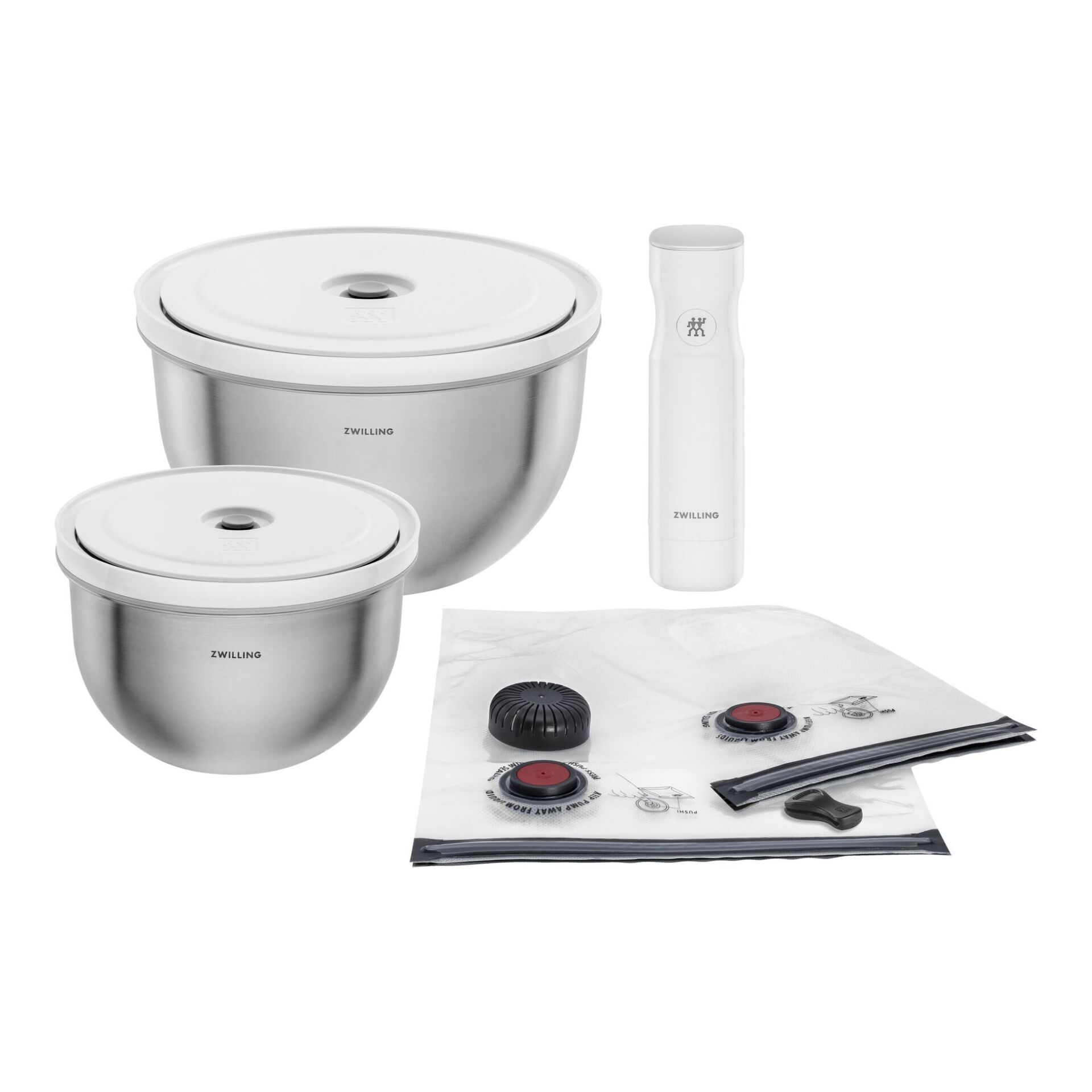 auflaufbehälter, edelstahl, schüssel-set, handmixer, beutelnbeutelbausatz, Vakuumier-Set, Edelstahlschüsseln, Vakuumdeckel, Vakuumierpumpe, Vakuumbeutel