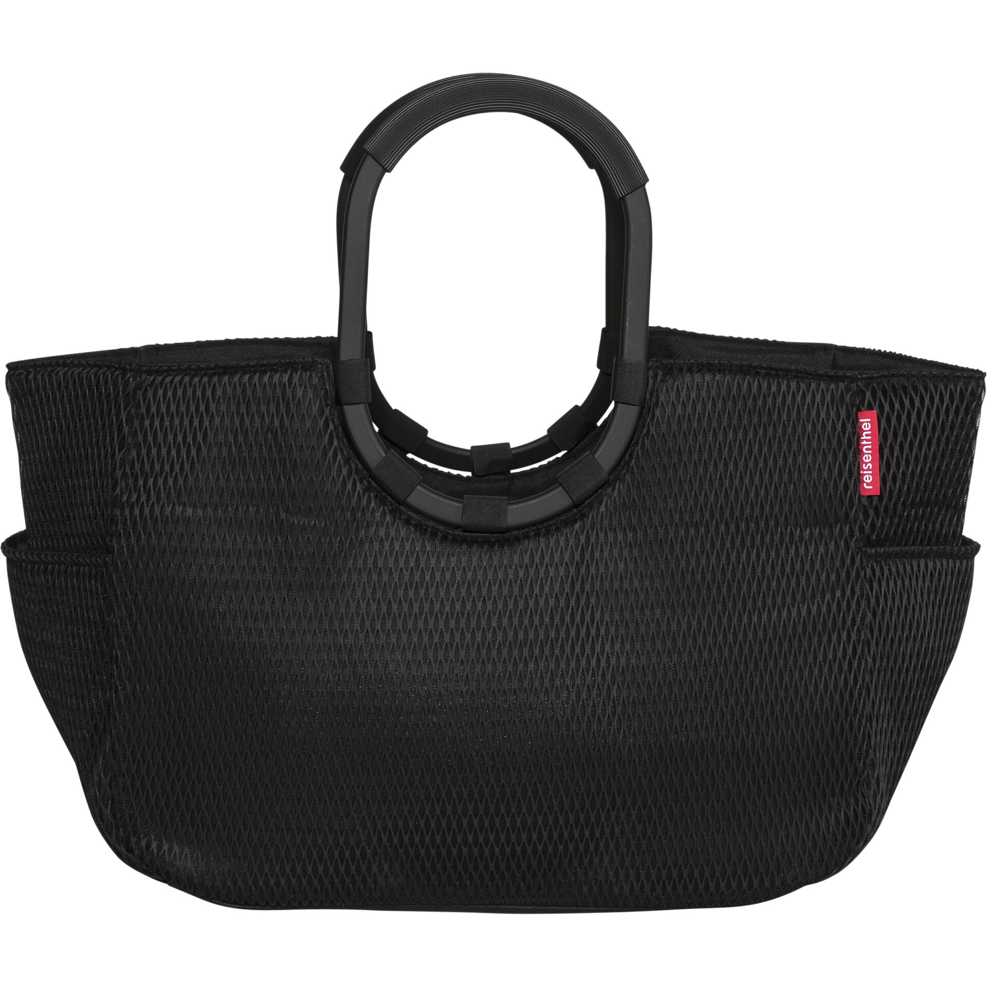 Handtasche, Mesh, Schwarz, Top-Handle, Tasche mit Außenfächer