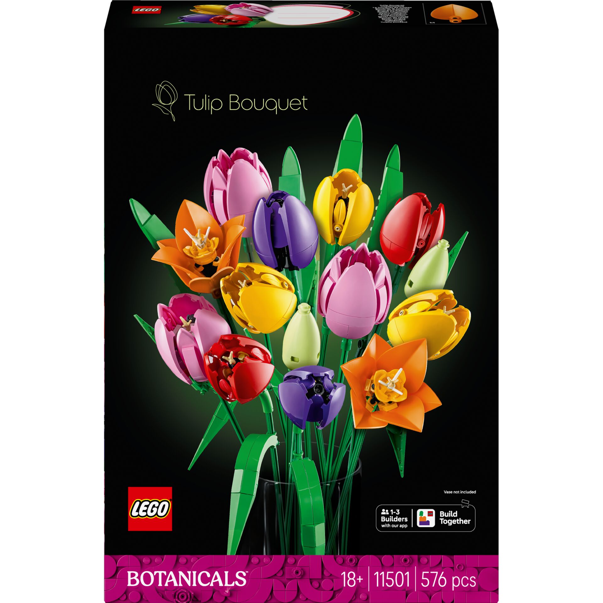 Tulpen, LED LEGO, Botanicals, Tulpenstrauß, Plastikstiele