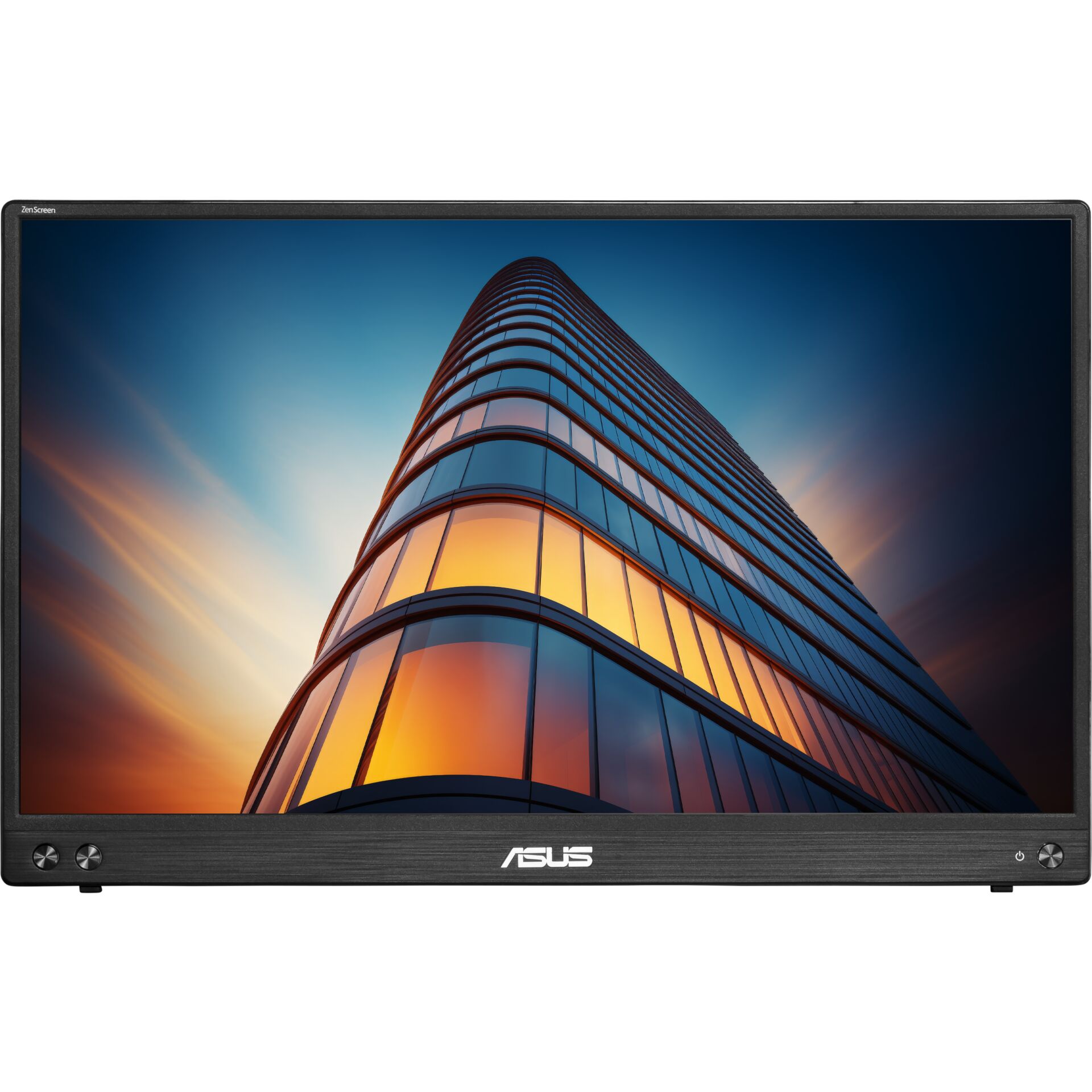monitor, display, asus, building-in-dark, ultrawide