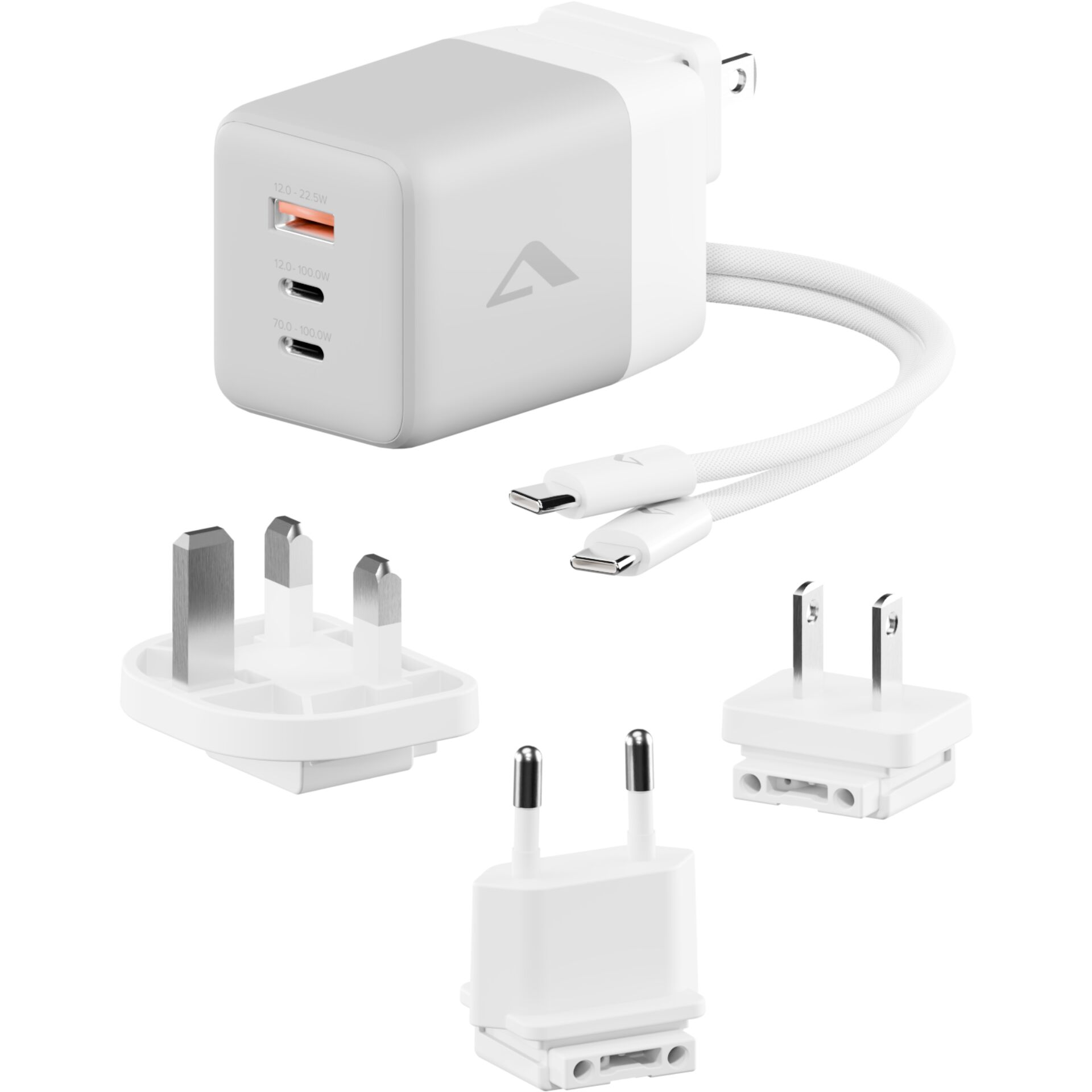 USB-C-Ladegerät, Multiladegerät, Wandladegerät, USB-A und USB-C, abnehmbarer Stecker