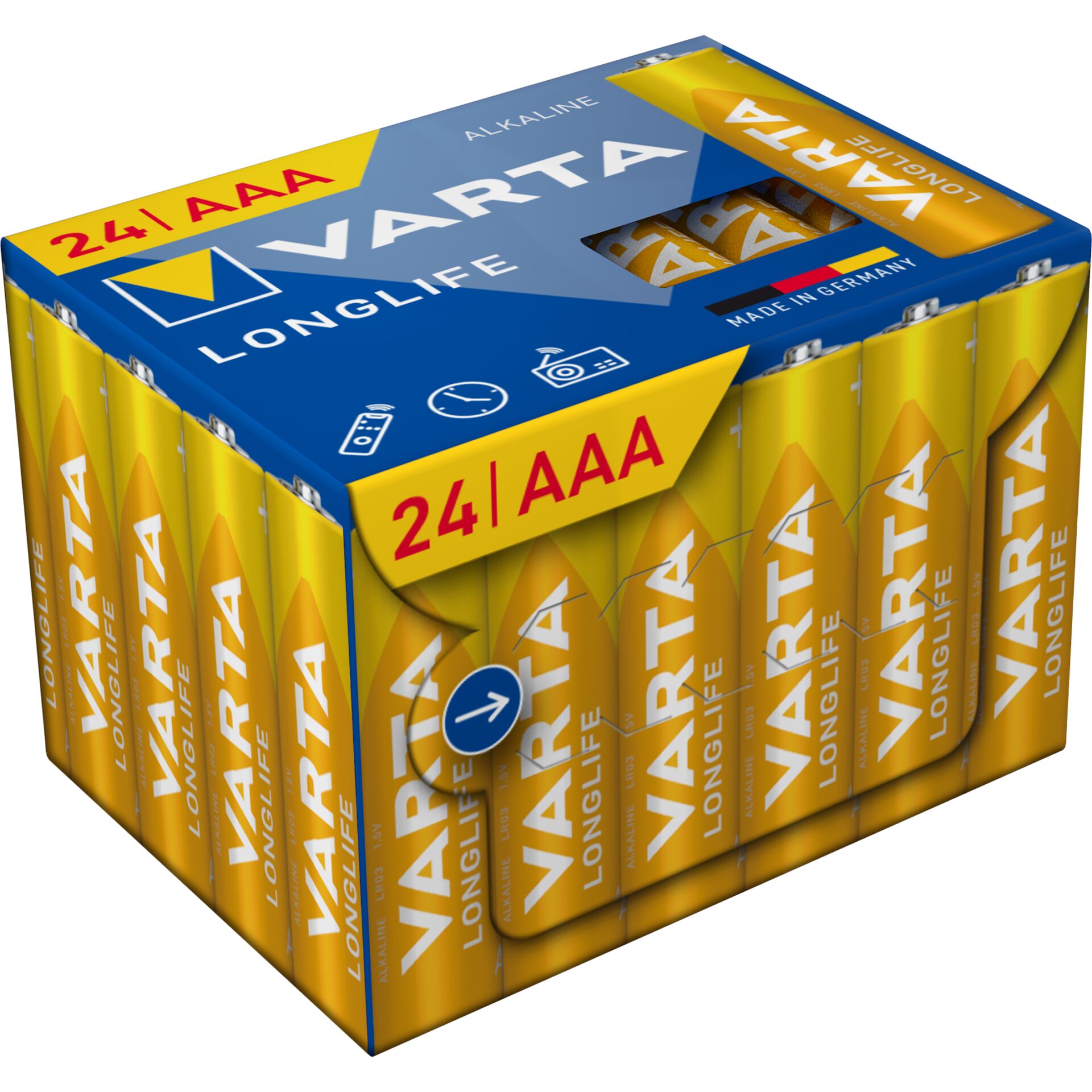 AAA-Batterien, Alkaline, Langlebig, 24 Stück, VARTA