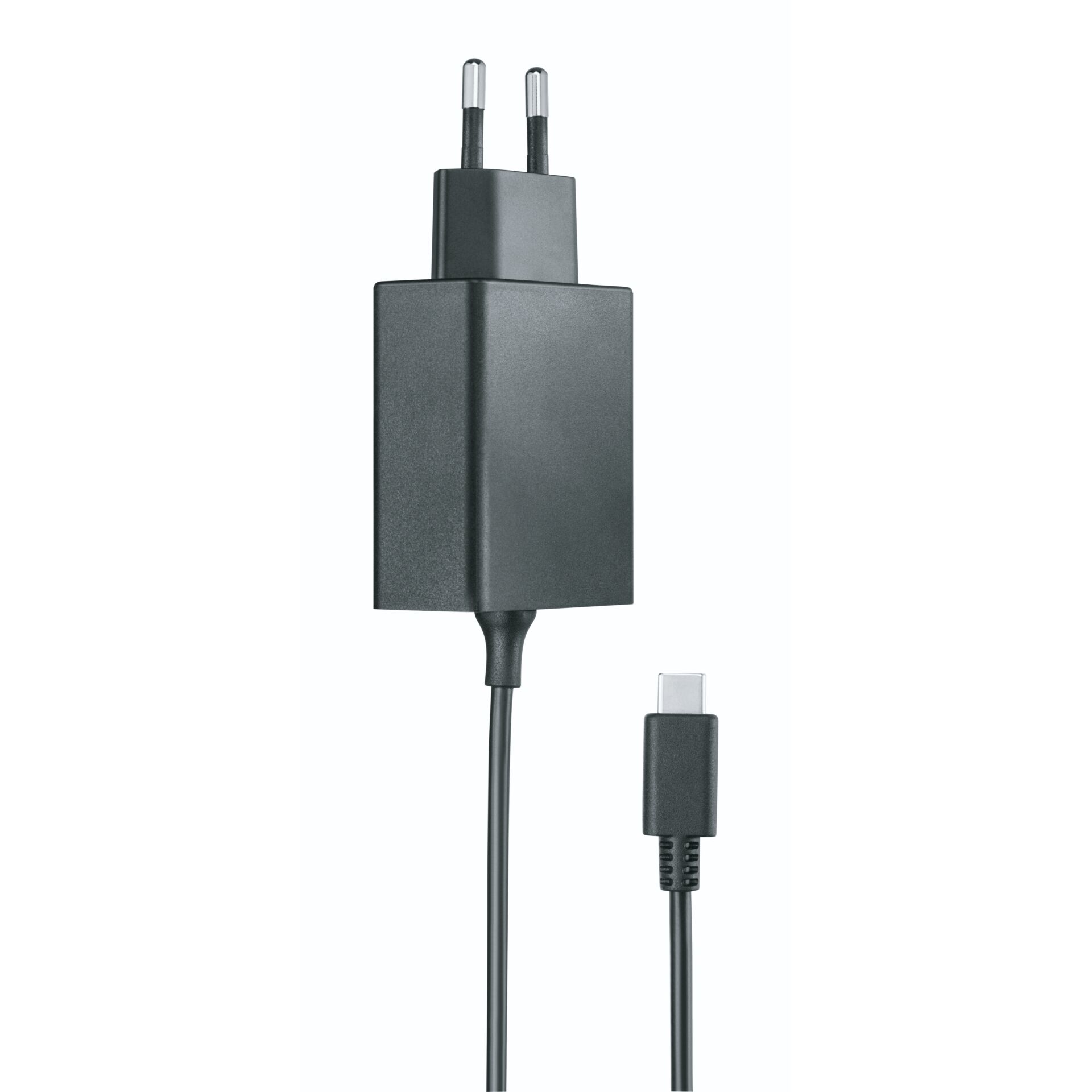 USB-C-Ladegerät, USB-C-Kabel, Eurostecker, Netzteil, Schwarz