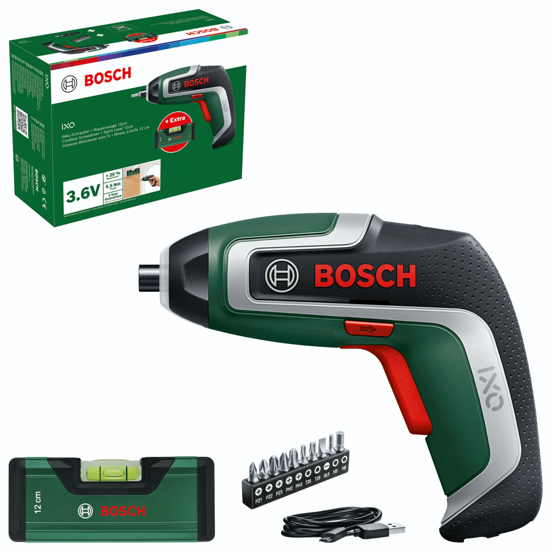 Akku-Bohrschrauber, Kraftschrauber, 3.6V, Bosch, Zubehörset