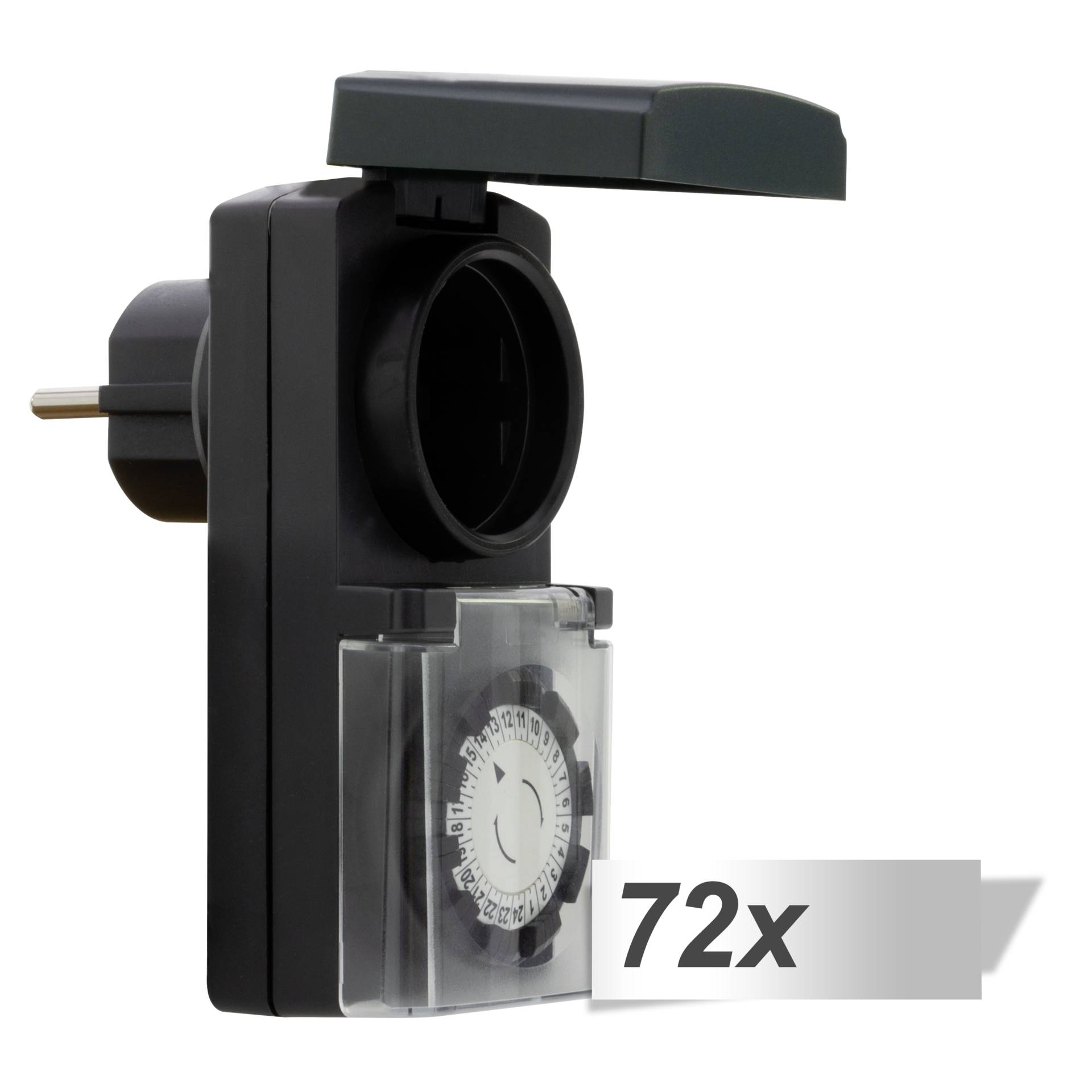 72x1 REV Zeitschaltuhr Outdoor  mechanisch, schwarz   0025700409