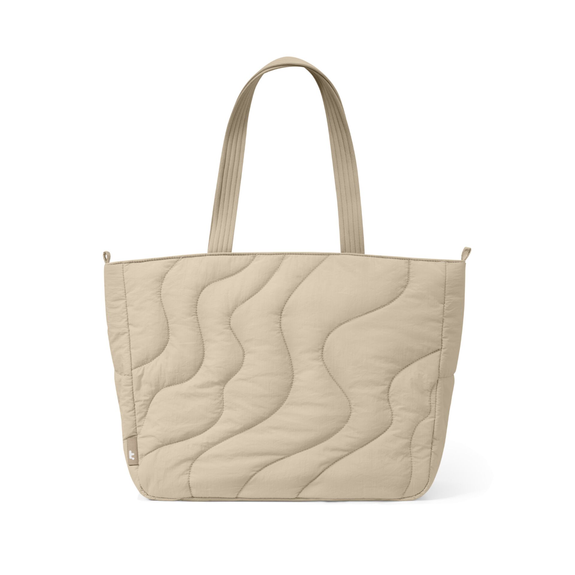 Tasche, Tote, Quiltung, Beige, Struktur