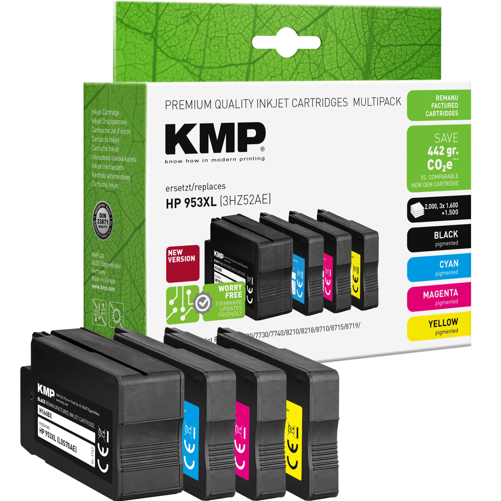Adapter, Elektronik, Computer-Ausrüstung, Computerausrüstung, QR-Code, Druckerpatronen, Patronen, HP 953XL, Schwarz Cyan Magenta Gelb, Mehrfarbige Tintenpatronen