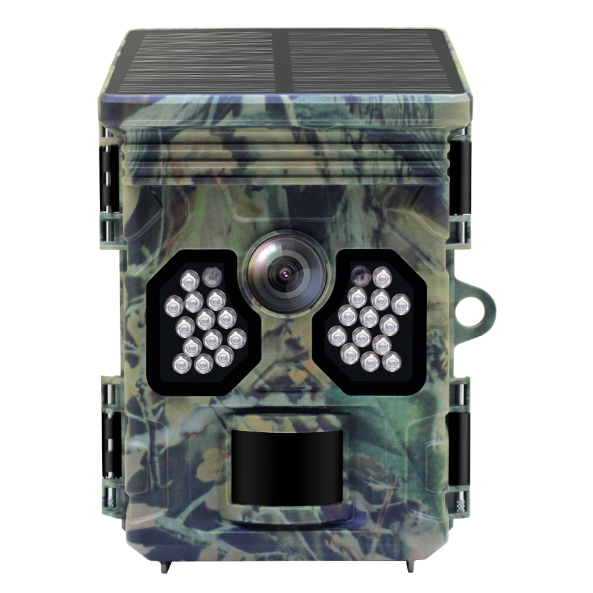 Wildkamera, Trailkamera, Camouflage, LED-Lichter, Kamera mit Solarplatte
