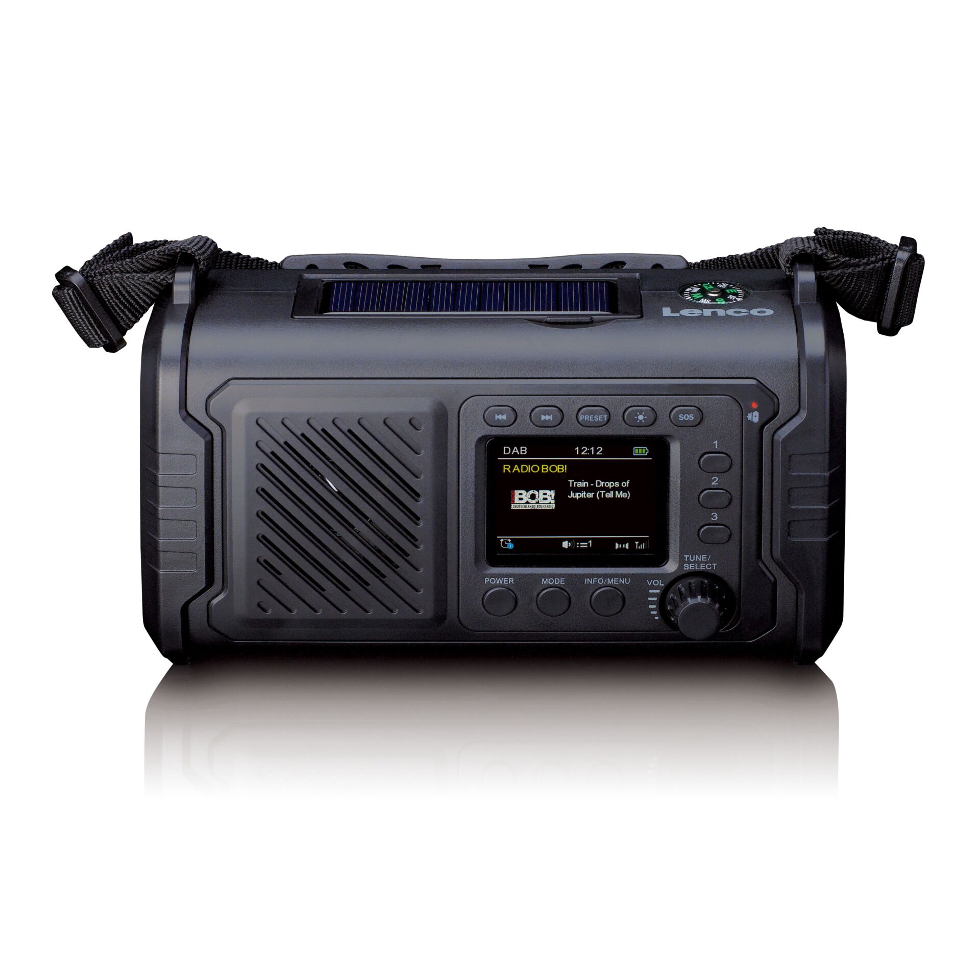 portables Radio, DAB-Radio, Solarzelle, Tragegurt, Digitalanzeige