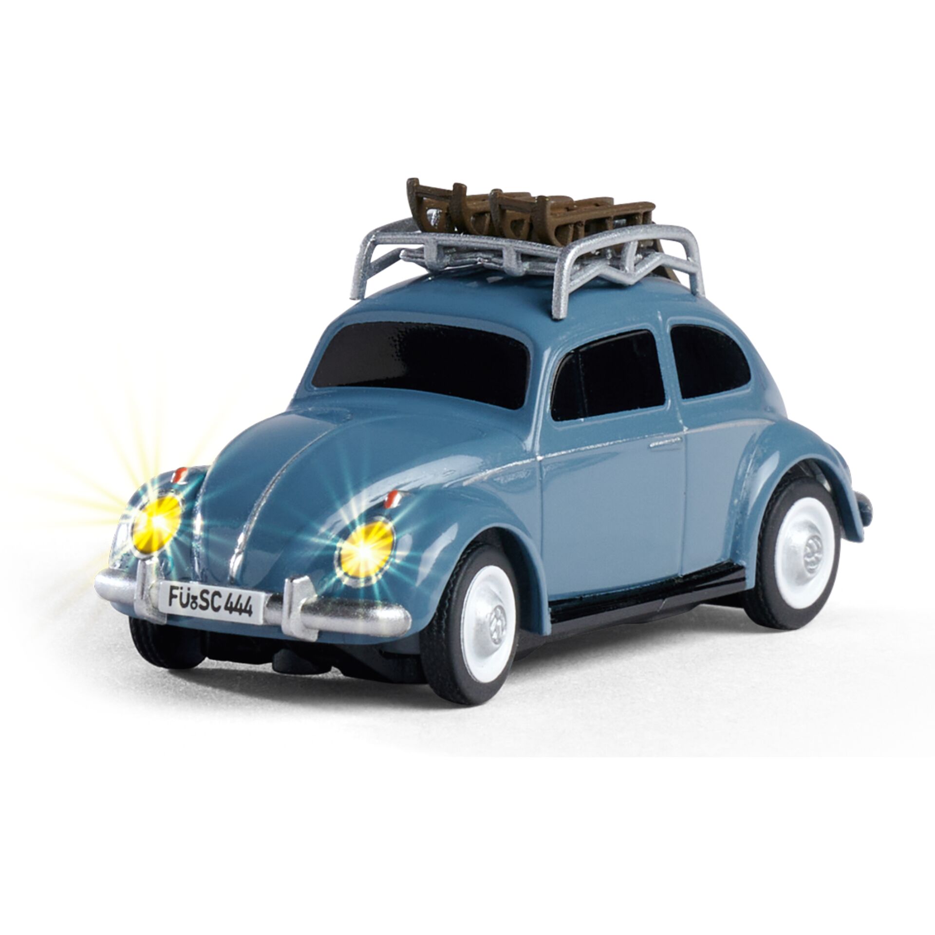 Kleines Auto, Oldtimer, Blau, Scheinwerfer, Ladegestell