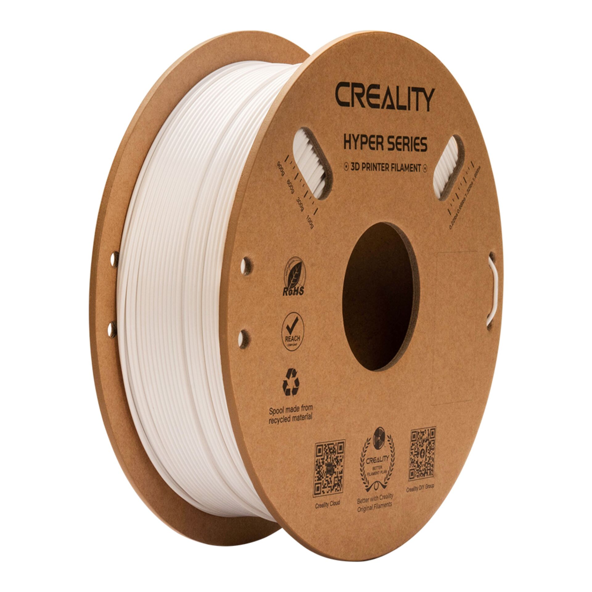 3D-Druckfilament, PLA-Filament, Weiß, Spule, Hyper Series