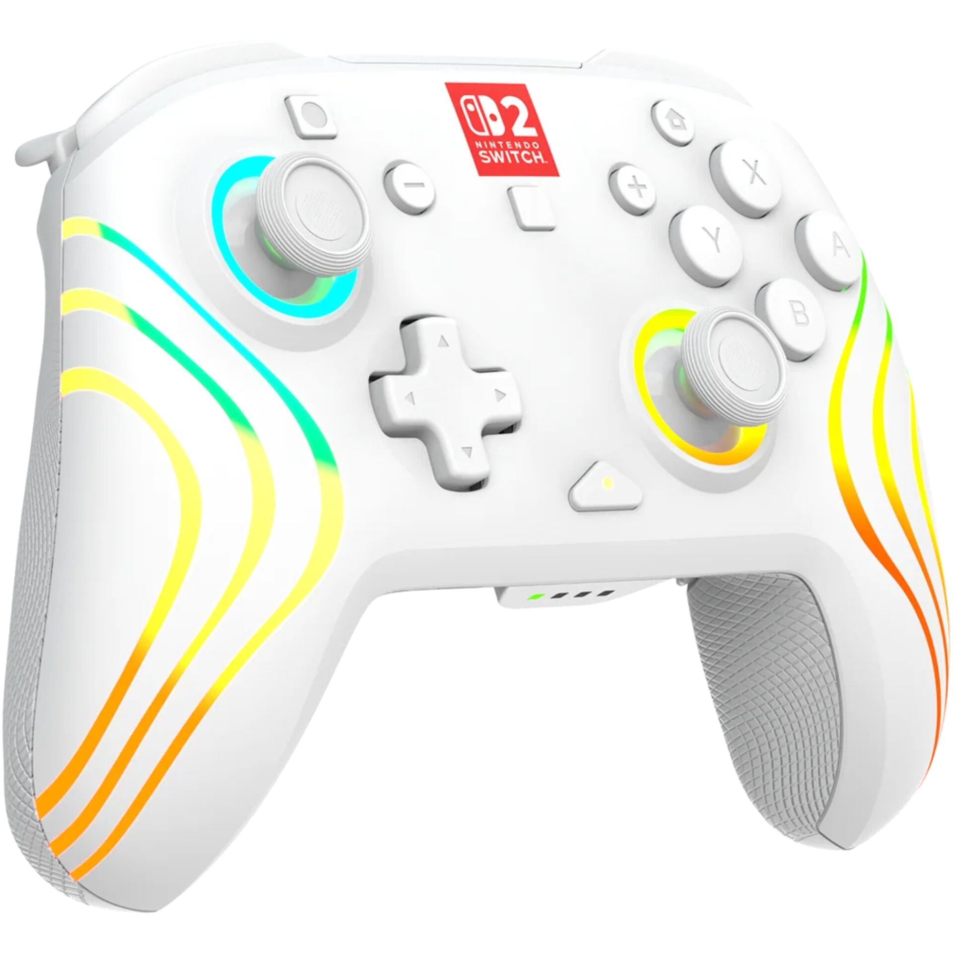 Nintendo Switch Pro Controller, White controller, RGB stripes, D-pad, Wireless gamepad
