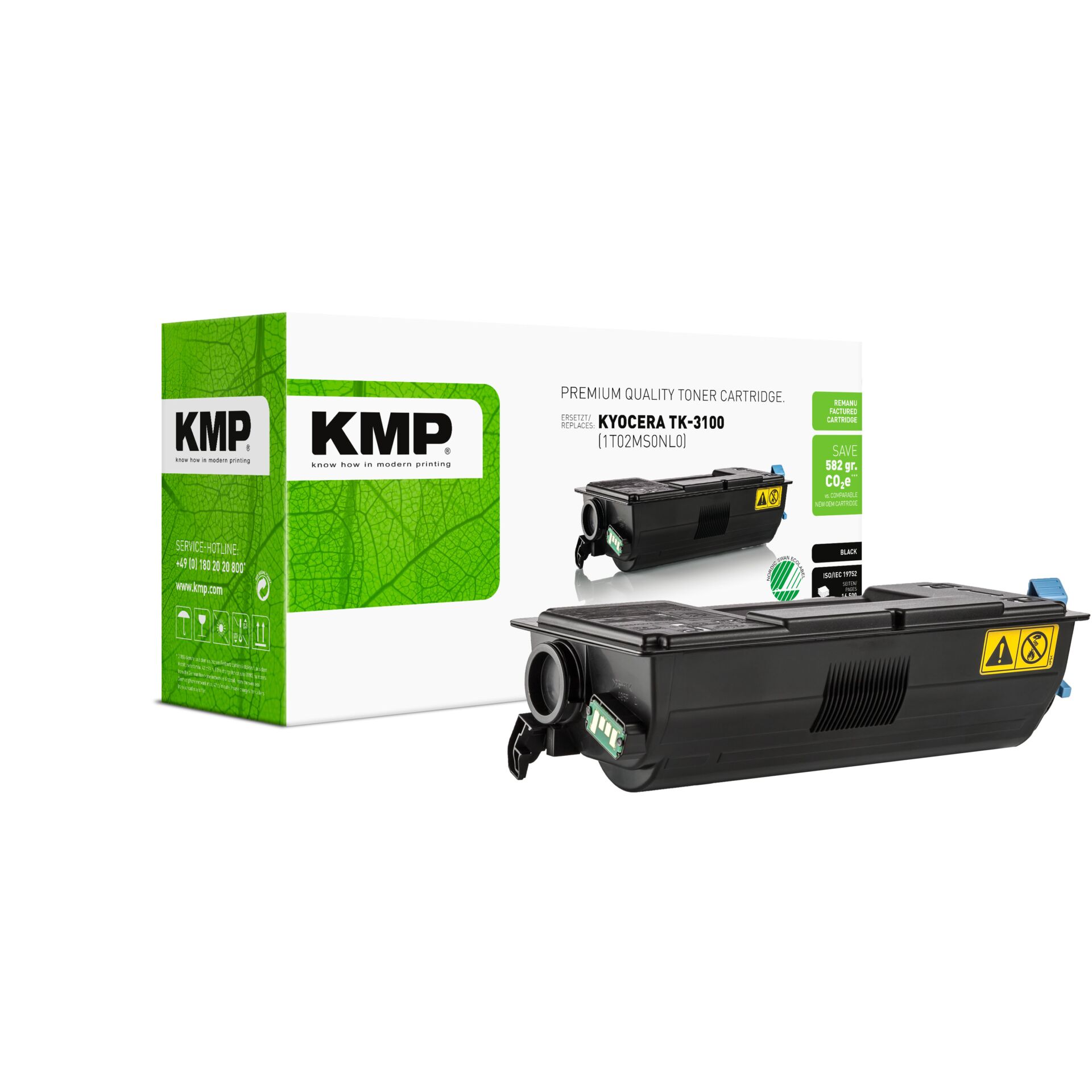 Adapter, Elektronik, Tonerpatrone, schwarze Tönung, KMP Patrone, KYOCERA TK-3100, Druckerzubehör