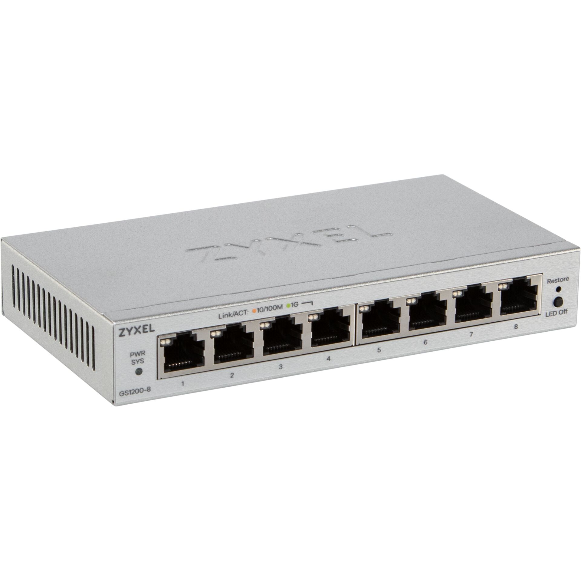 Netzwerkswitch, PoE-Switch, 8-Port, RJ45, Metalgehäuse