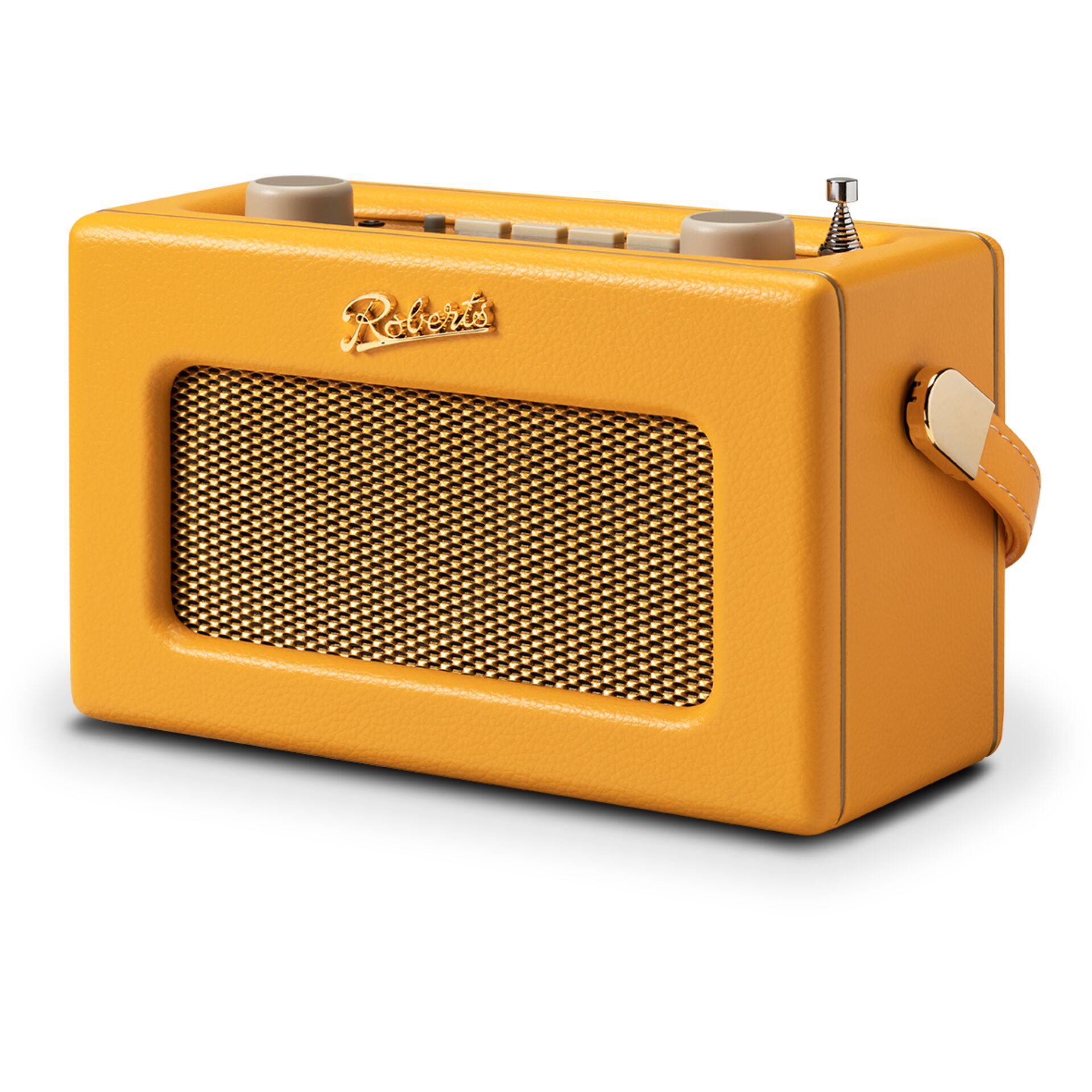 Tragbarer Lautsprecher, Orange Farbe, Mesh-Grill, Lederimitat, Kompakte Größe