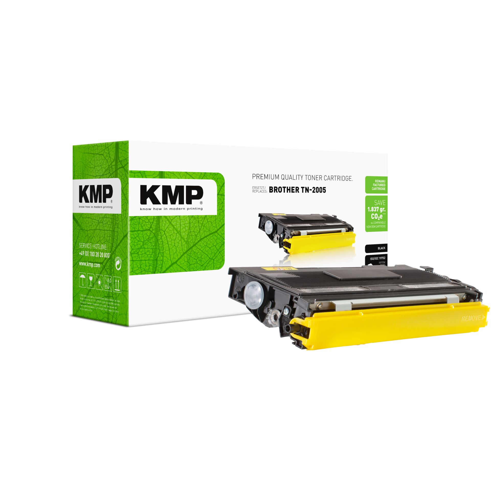 Computerausrüstung, Maschine, Rad, Werbung, Tonerpatrone, KMP, Schwarz Gelb, TN-2005, Kompatible Patrone