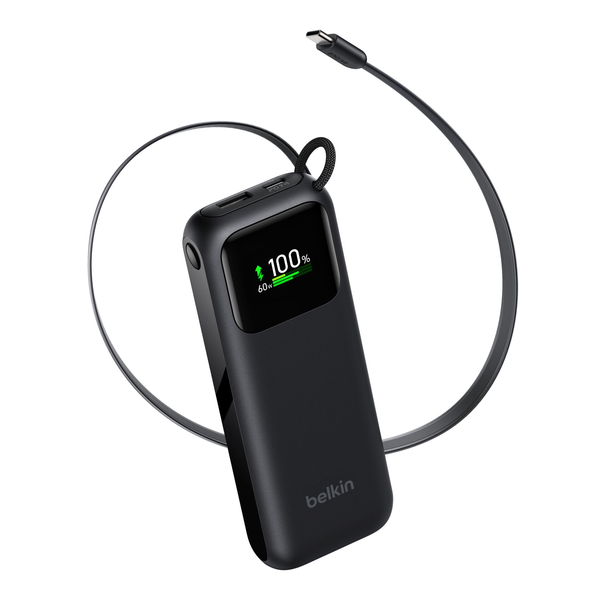 Powerbank, USB-C, Kabellose Ladegerät, LCD-Anzeige, Belkin